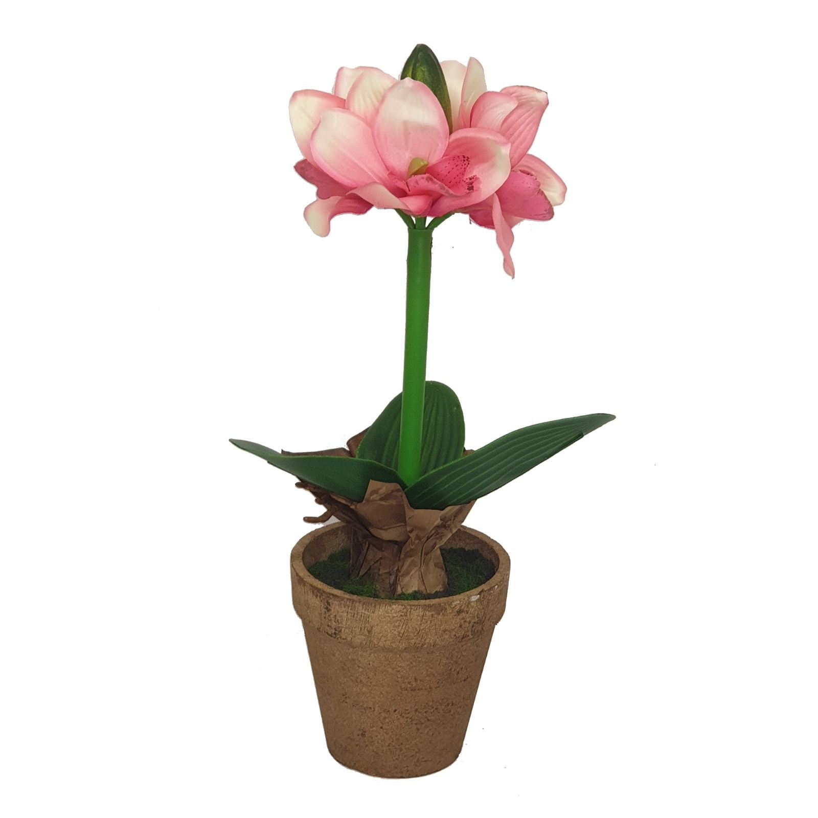 40cm Pink Flower Pot with Artificial Plant - Decorative Home & Office Greenery for Indoor Spaces by Criterion