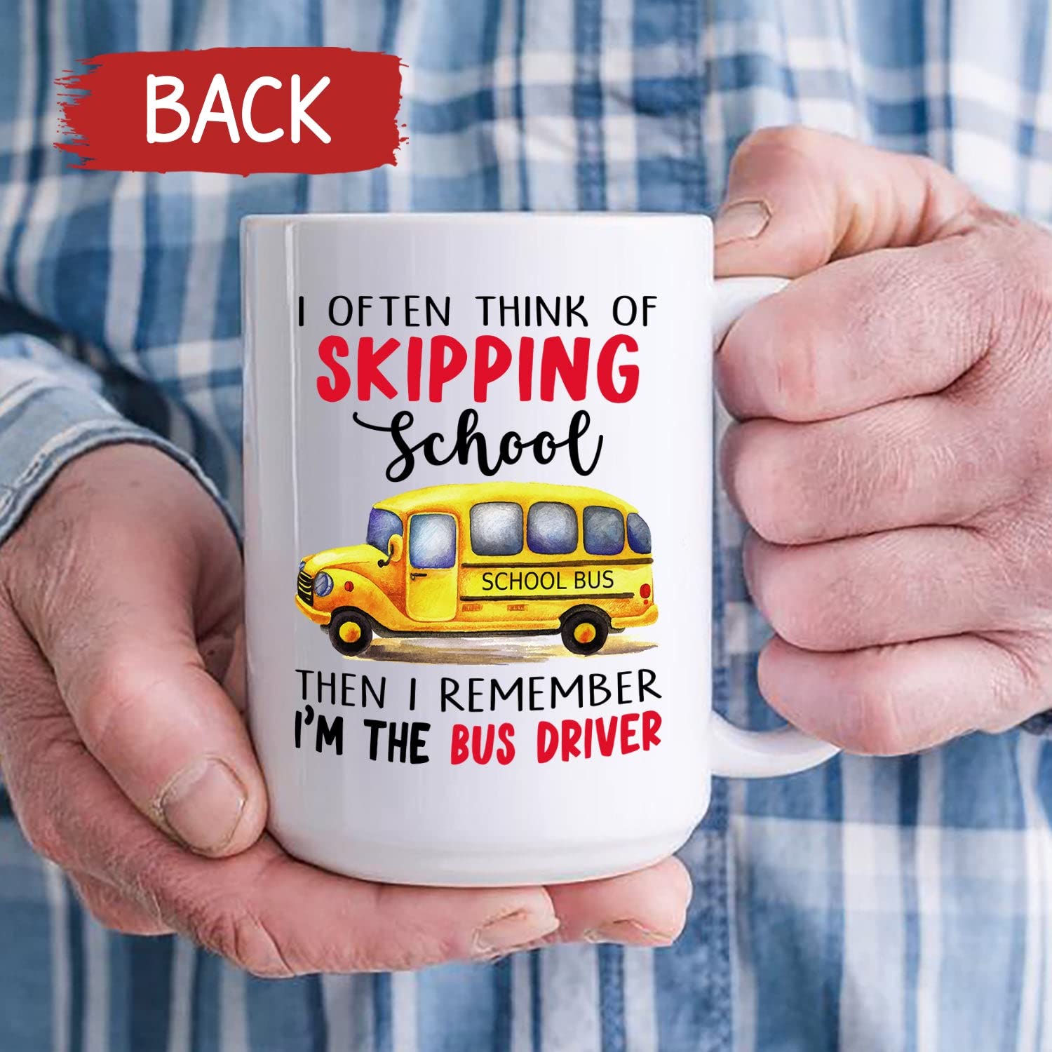 Personalized Bus Driver Coffee Mug - Custom 11oz & 15oz Gift for Men, Dad & School Bus Drivers - Funny 'I'm The Bus Driver' Design - Perfect for Coffee Breaks, Appreciation Gifts & Daily Commutes
