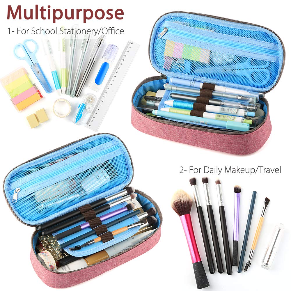 Oxford Pencil Case for School & Office - Red Pen Holder & Desk Organizer for Stationery Supplies | Perfect for Students, Teachers & Professionals