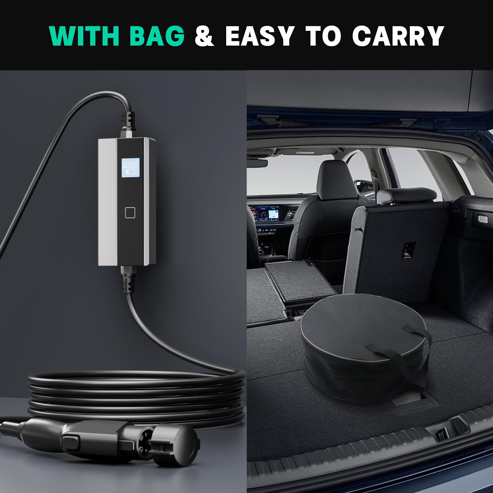 Level 2 EV Charger 16-40A 110-240V, Portable Electric Vehicle Charging Station with 25FT Cable & NEMA 14-50 Plug, J1772 Compatible Home Car Charger for Tesla, Chevy, Nissan - Perfect for Home Garage & Road Trip Charging