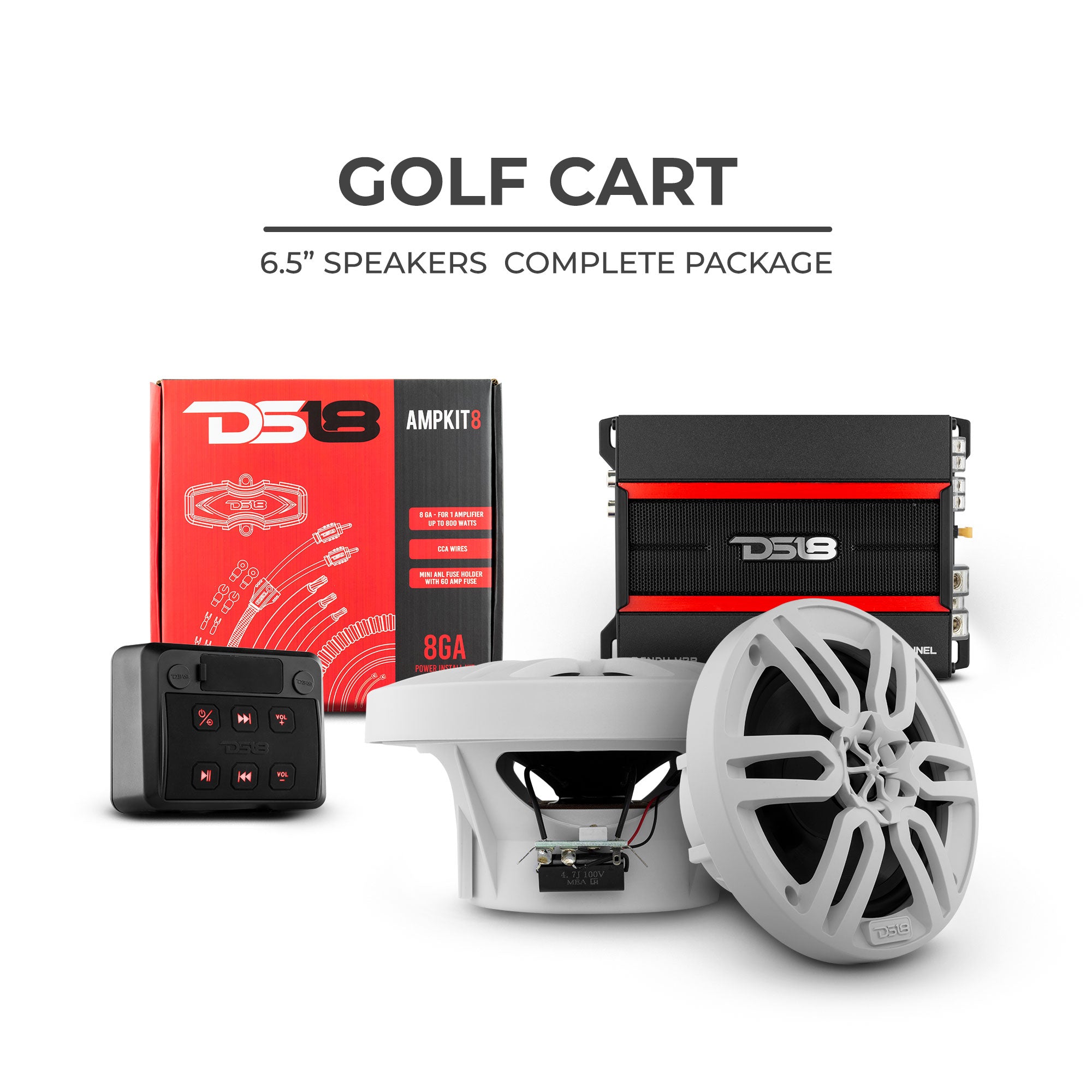 DS18 Golf Cart Audio System - 2 x 4