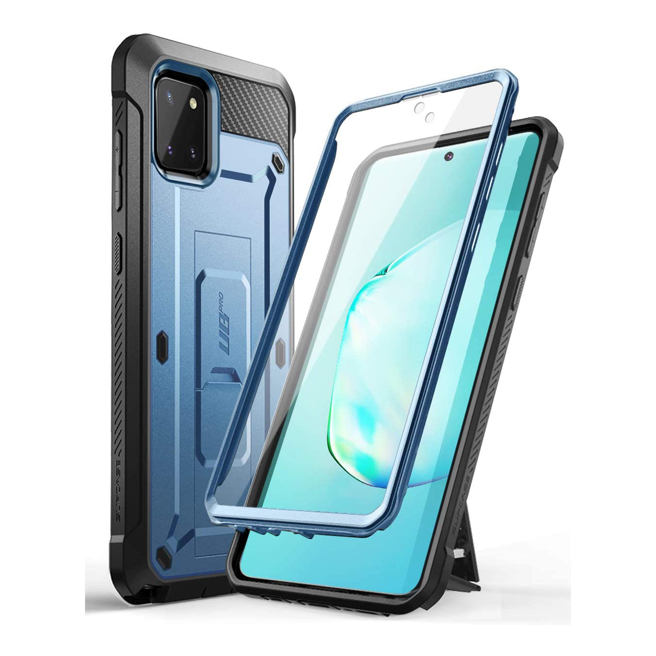 Samsung Galaxy Note10 Lite Unicorn Beetle Pro Rugged Holster Case - Heavy Duty Protection with Kickstand (Metallic Blue) | Shockproof & Drop Proof Phone Cover for Outdoor, Work & Daily Use