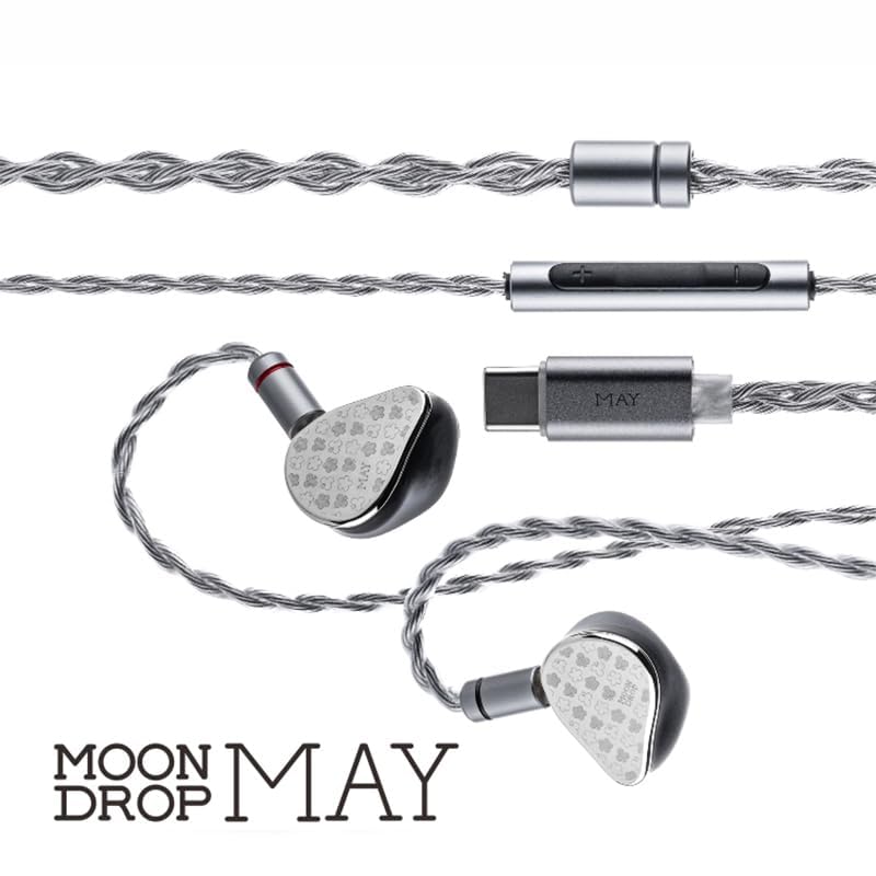 Moondrop May DSP USB-C Hybrid In-Ear Earbuds - Dynamic + Planar Driver Earphones with Detachable Cable for Audiophiles, Gaming & Travel