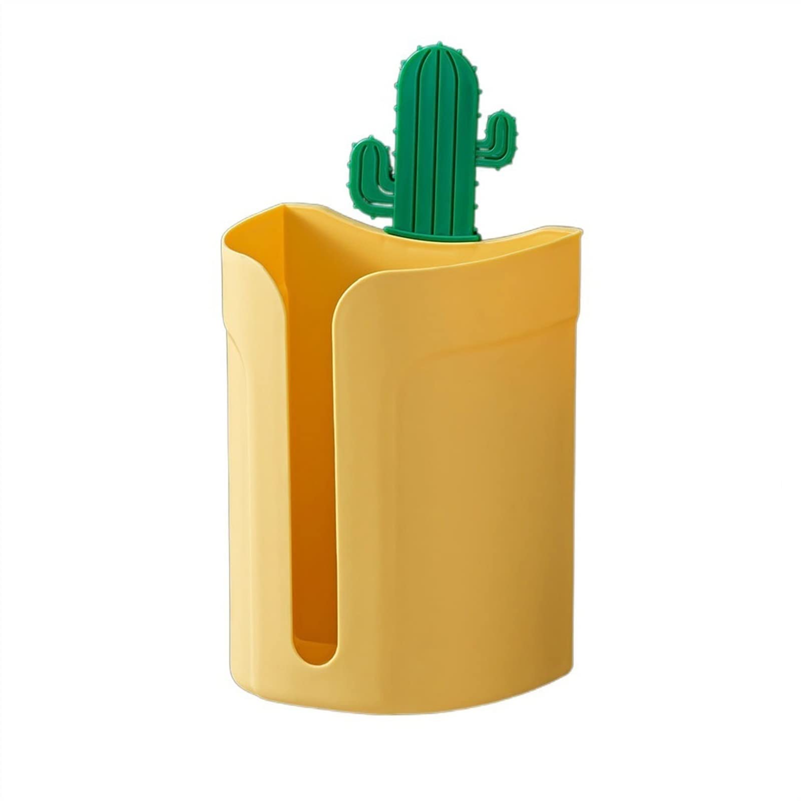 TOMYEUS Wall Mounted Tissue Box Holder - No Punch Installation, Yellow Kitchen & Bathroom Paper Towel Storage Organizer for Home, Office, Dorm - Space Saving Napkin Dispenser for Countertop or Cabinet