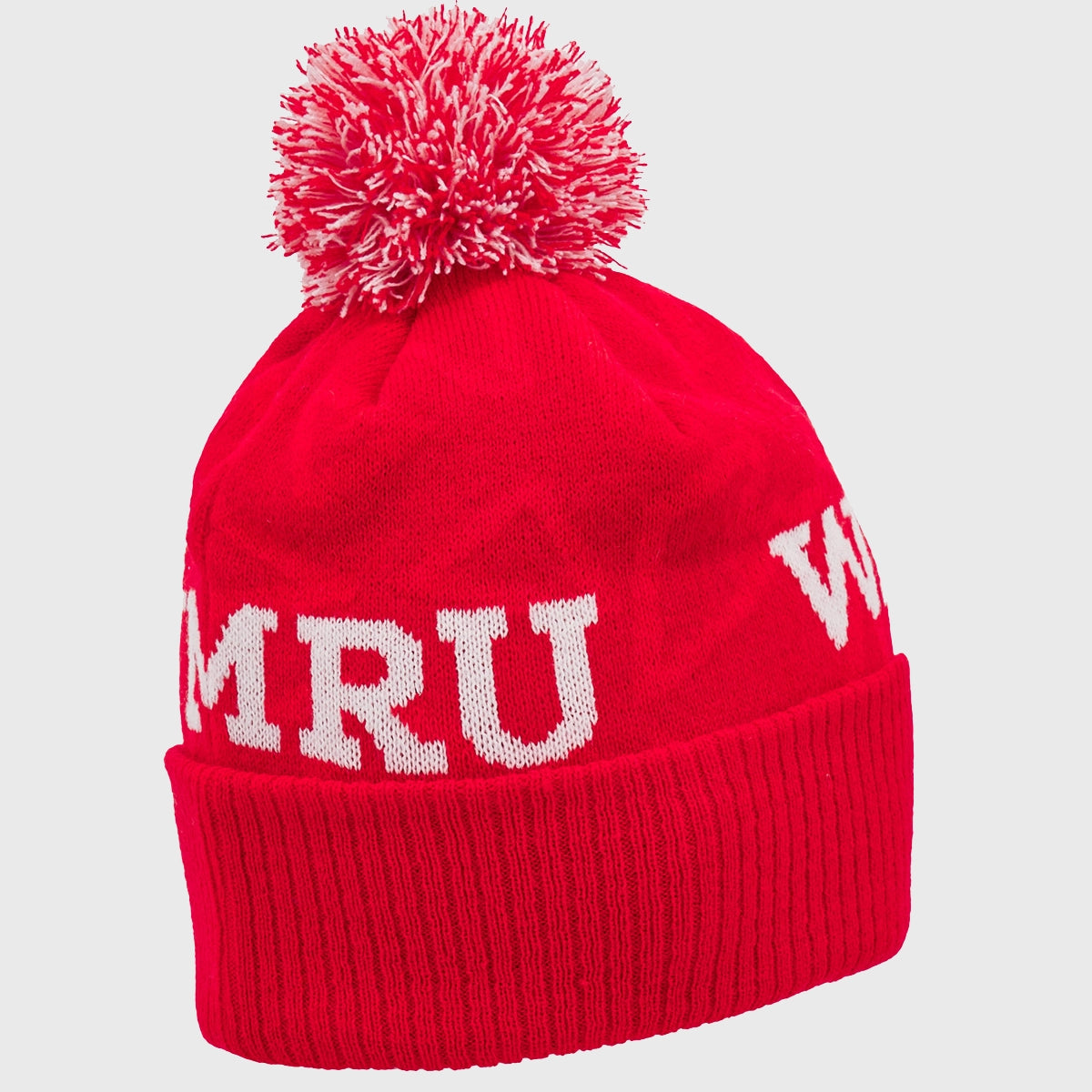 Wales Rugby Bobble Beanie Hat - Official Macron Team Merchandise - Warm Winter Knitted Cap for Rugby Fans - Perfect for Match Days & Outdoor Activities
