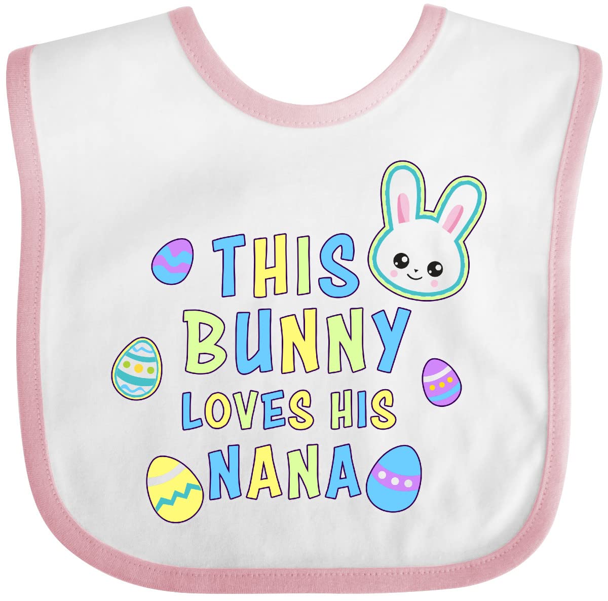 Inktastic Bunny Loves Nana Baby Bib - Perfect for Easter Gifts