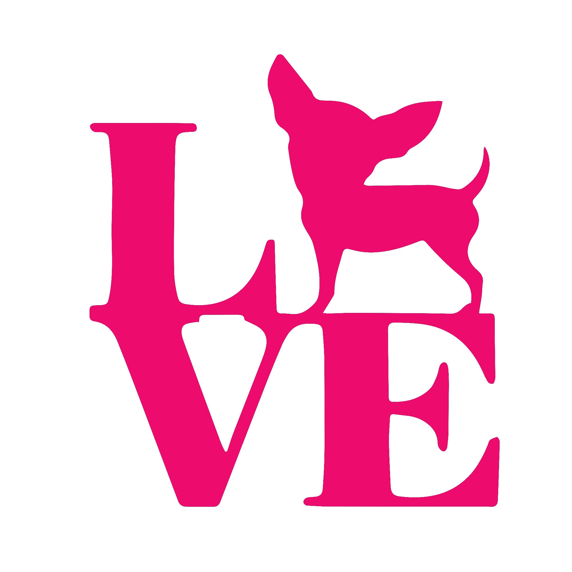 Premium Waterproof Vinyl Decal Stickers - Cute Chihuahua Love Design (Pink, Set of 2) for Laptop, Phone, Helmet, Car Window, Mug & Home Decor - Perfect for Pet Lovers & DIY Decoration Projects