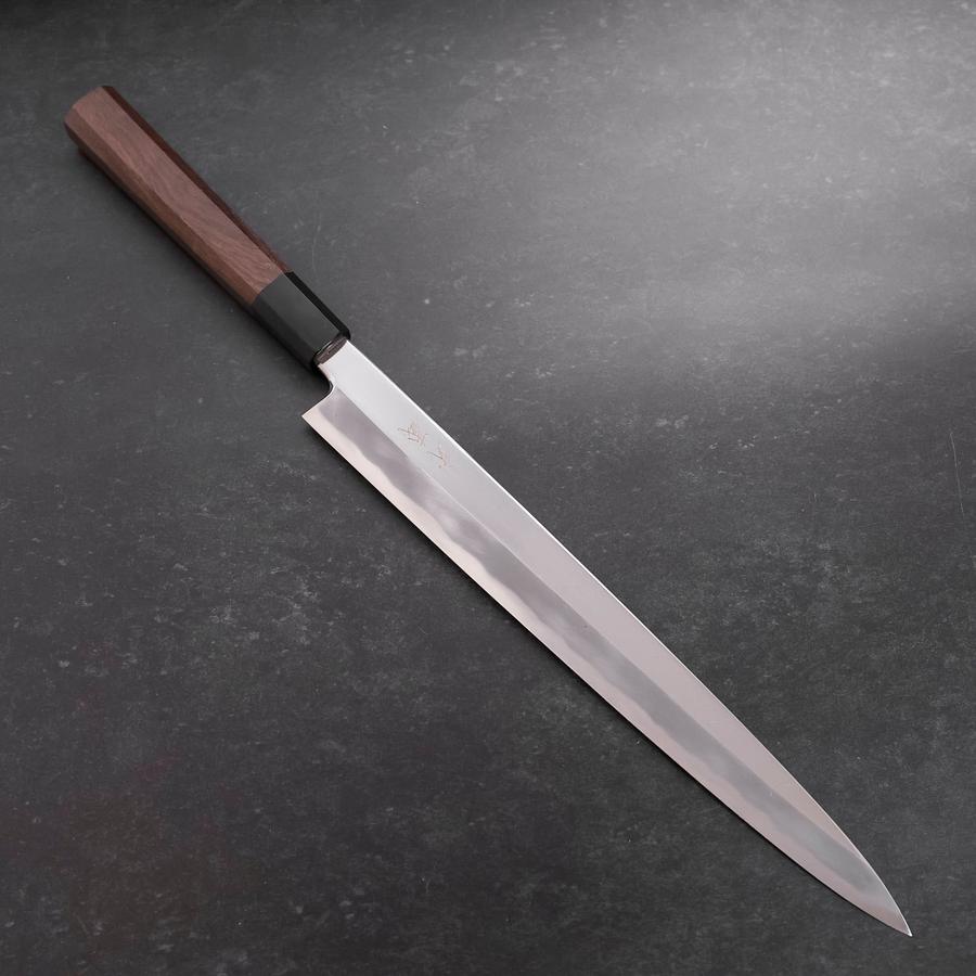 Premium Yanagiba Sushi Knife - White Steel #1 Mirror Polished Blade with Buffalo Walnut Handle (300mm) - Perfect for Sushi Chefs & Japanese Cuisine Lovers