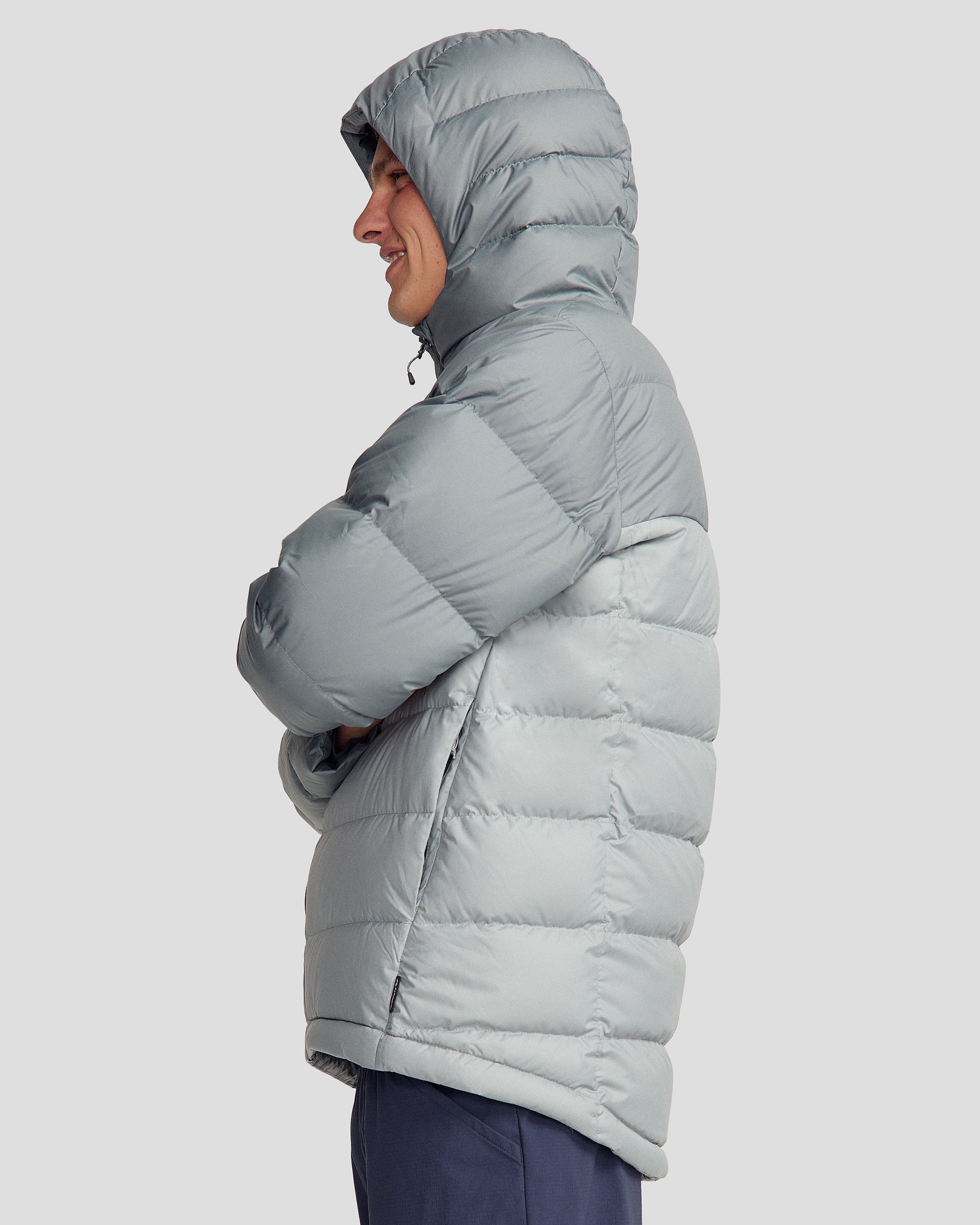 Men's Epiq Hooded Down Jacket v2 - Lightweight Winter Coat, Waterproof & Windproof, Moon/Light Moon Color - Perfect for Outdoor Activities, Hiking & Cold Weather