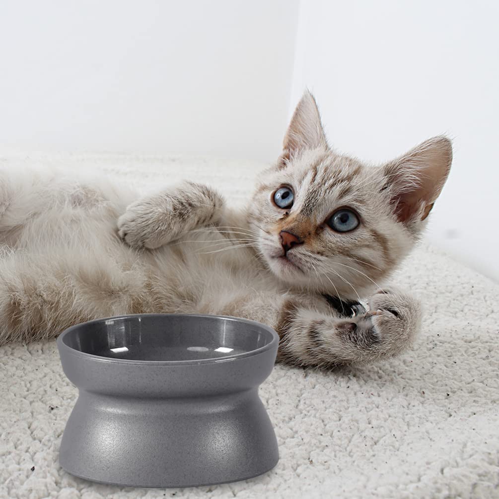 2 Pack Tilted Cat Food Bowls - Non-Slip Pet Feeding Dishes for Kittens & Adult Cats - Slow Feeder & Elevated Design for Better Digestion - Perfect for Wet/Dry Food & Water - Great for Home, Travel, or Vet Visits