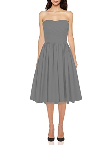 JAEDEN Short Chiffon Strapless Bridesmaid Dresses - Elegant Wedding Guest & Prom Dresses for Women - Perfect for Bridal Parties, Formal Events & Special Occasions