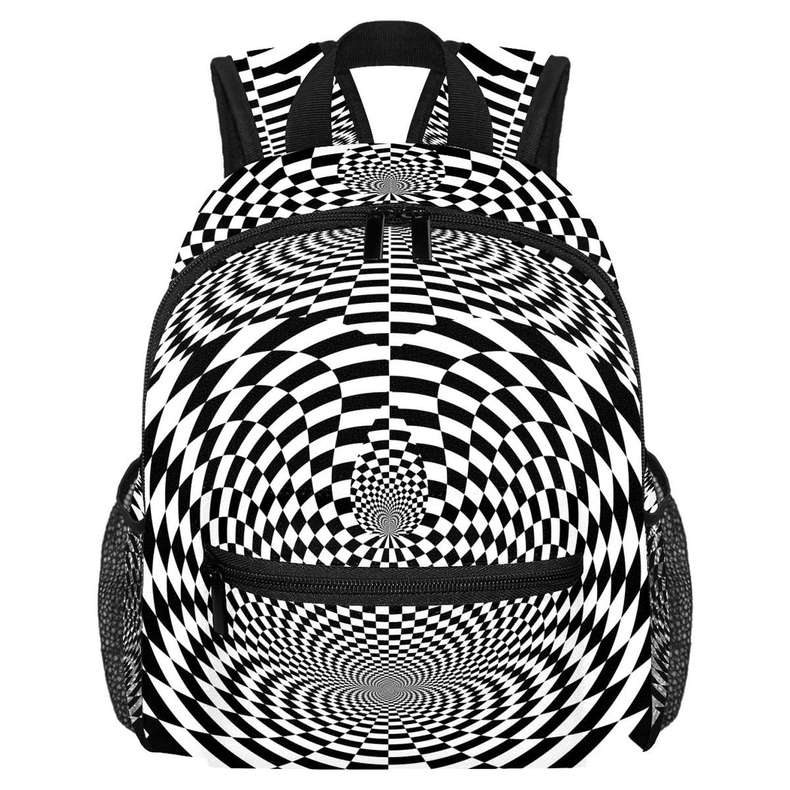 3D Vortex Illusion Small Backpack for Women & Men - Lightweight Mini Bookbag with Abstract Printing - Perfect for School, Travel, and Daily Use