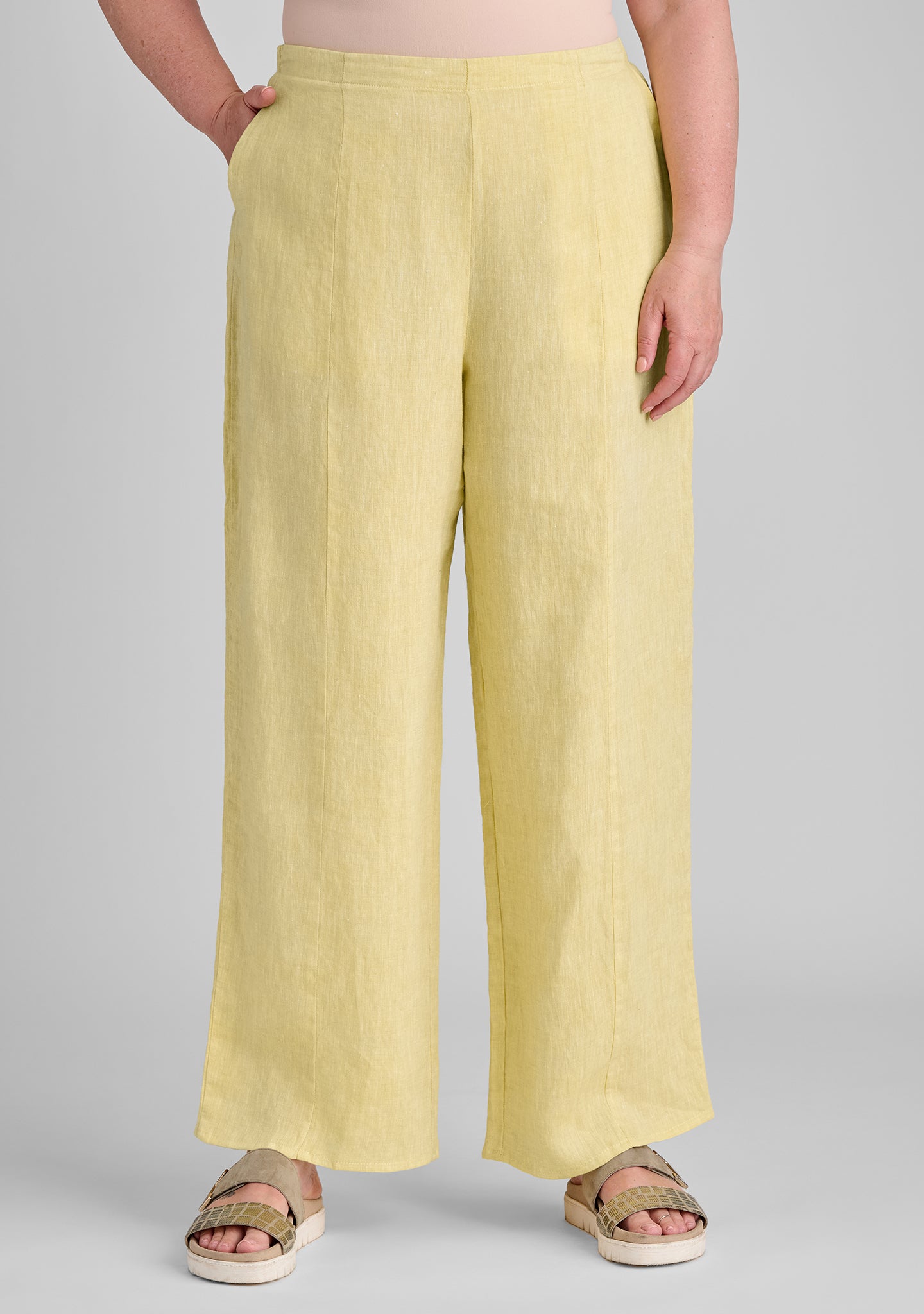Amelia Linen Pants for Women - Breathable & Comfortable High Waisted Wide Leg Trousers - Perfect for Summer, Office, and Casual Wear