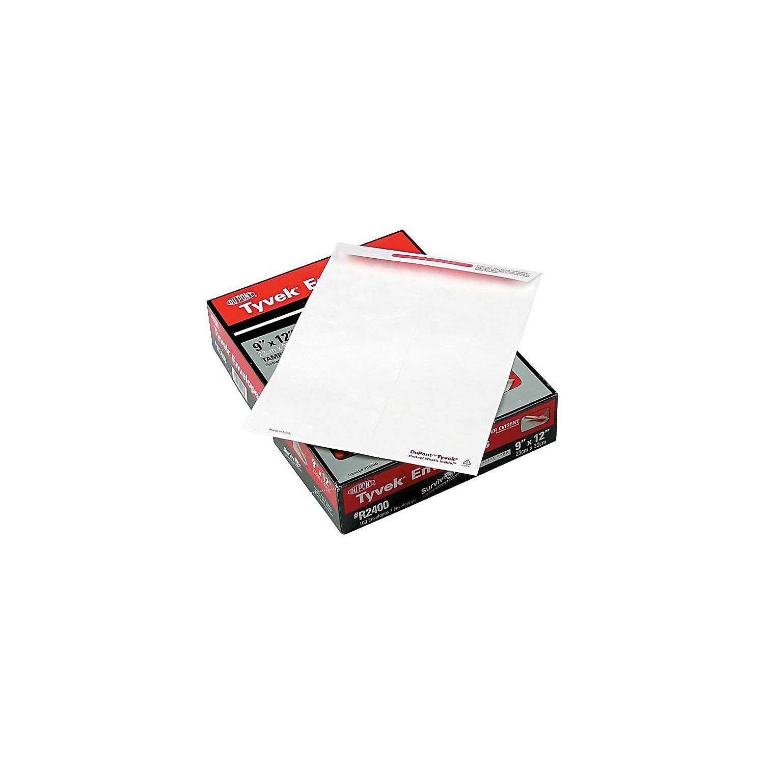 Quality Park Survivor Tamper Evident Shipping Envelopes 9x12 Inch - Durable DuPont Tyvek Material, Peel & Seal Flap - 100/Box (QUAR2400) - Ideal for Secure Document Mailing, Legal Papers & Confidential Business Correspondence
