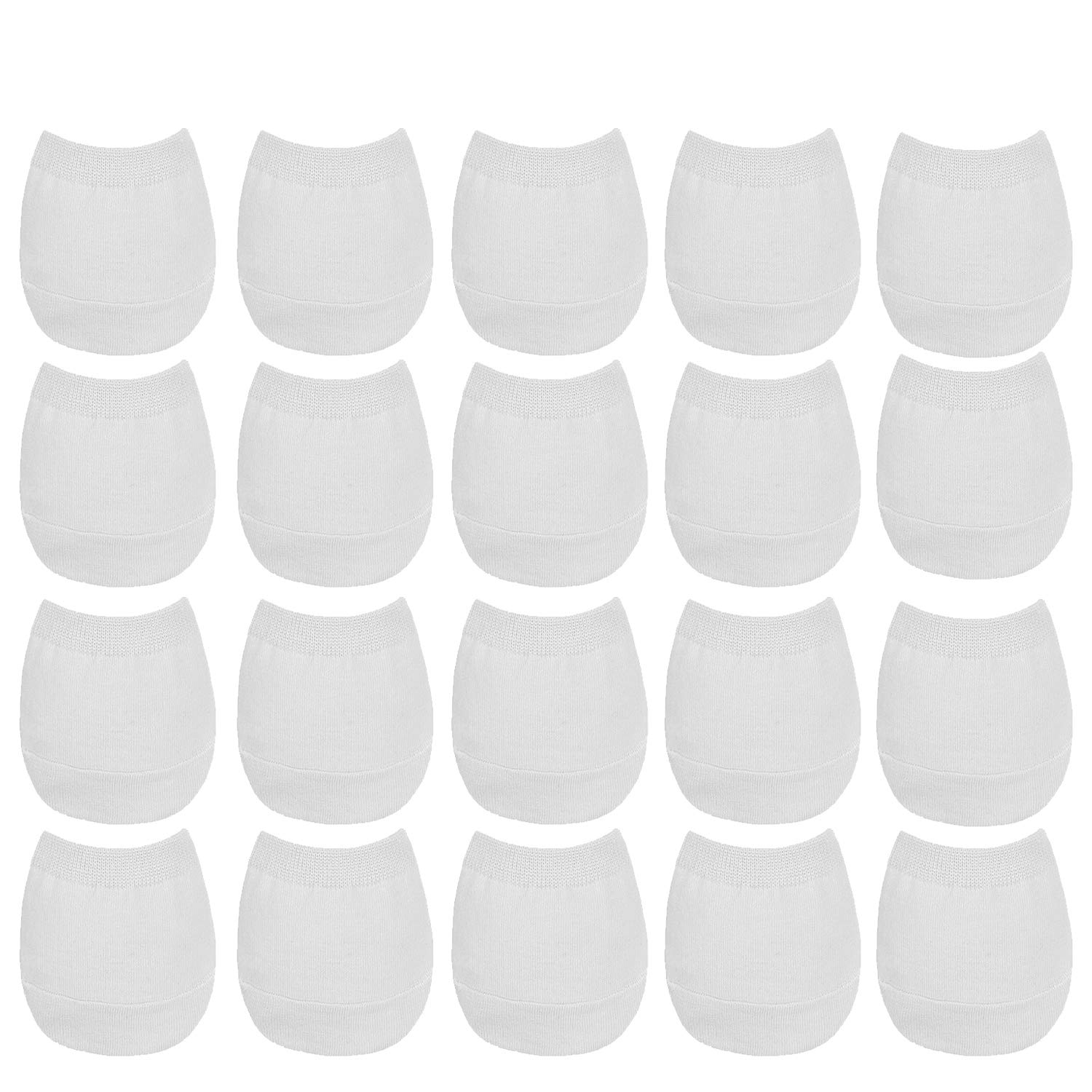 10 Pairs Women's White Seamless Clog Mule Half Socks - Soft Cotton Toe Topper Socks for Comfort & Style - Perfect for Loafers, Mules & House Slippers