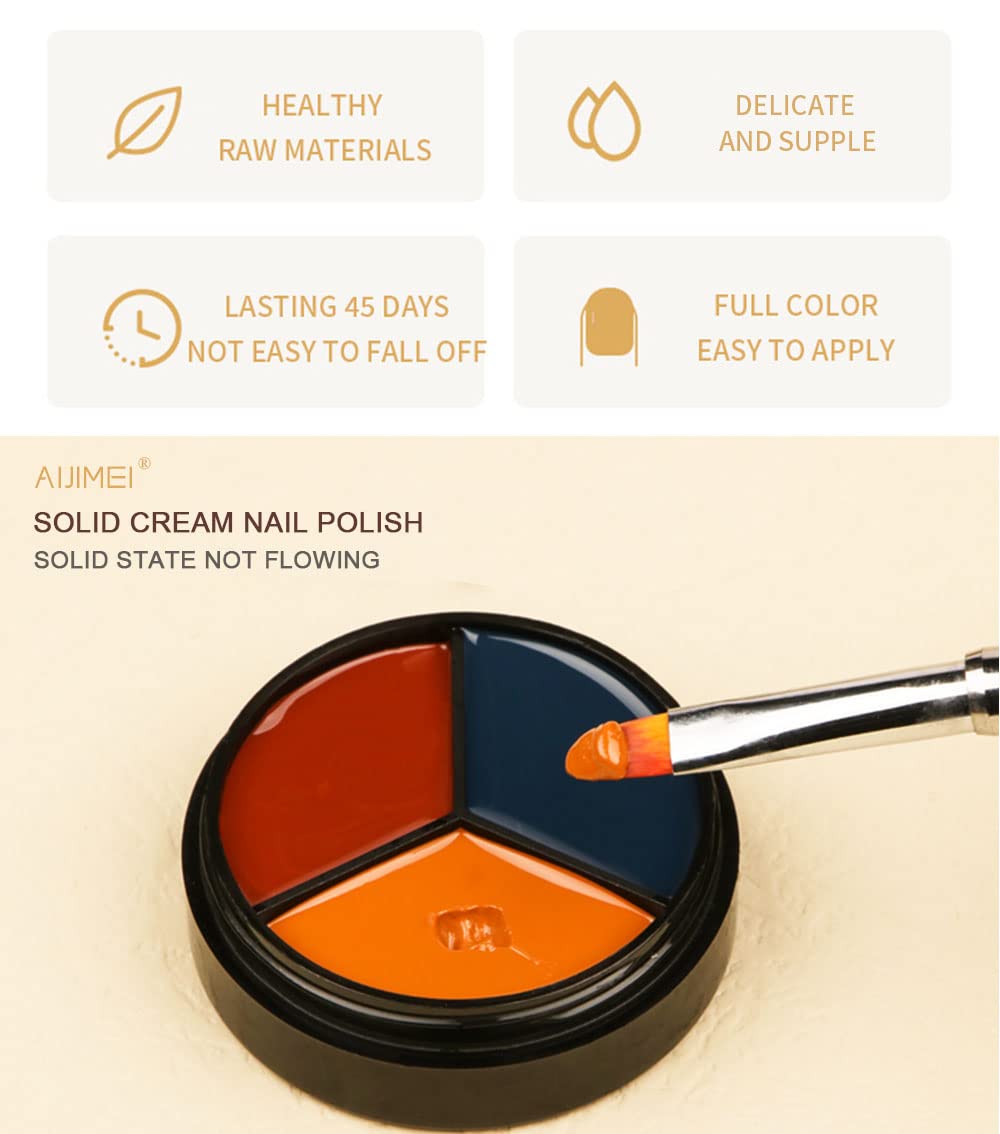 AIJIMEI 3-in-1 Solid Glitter Nail Gel Polish - Gold Shimmer Nail Polish for Manicure, Soak Off Gel for Nail Art DIY, Perfect for Salon & Home Use (Professional & Beginners) - Great for Parties, Weddings & Special Occasions