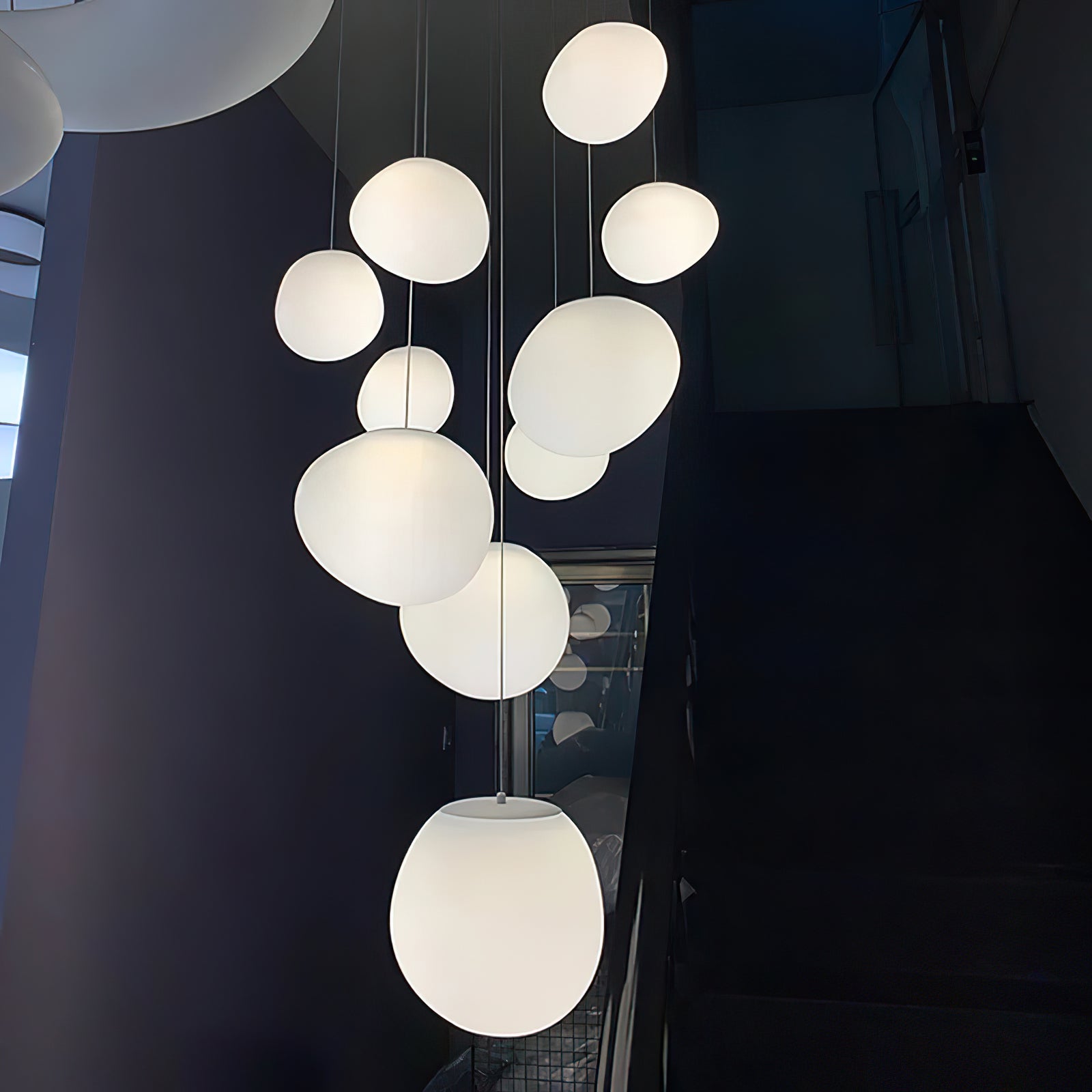 Stylish Gregg Stone Shape Glass Pendant Light - Modern Hanging Fixture for Kitchen Island, Dining Room & Bedroom Lighting