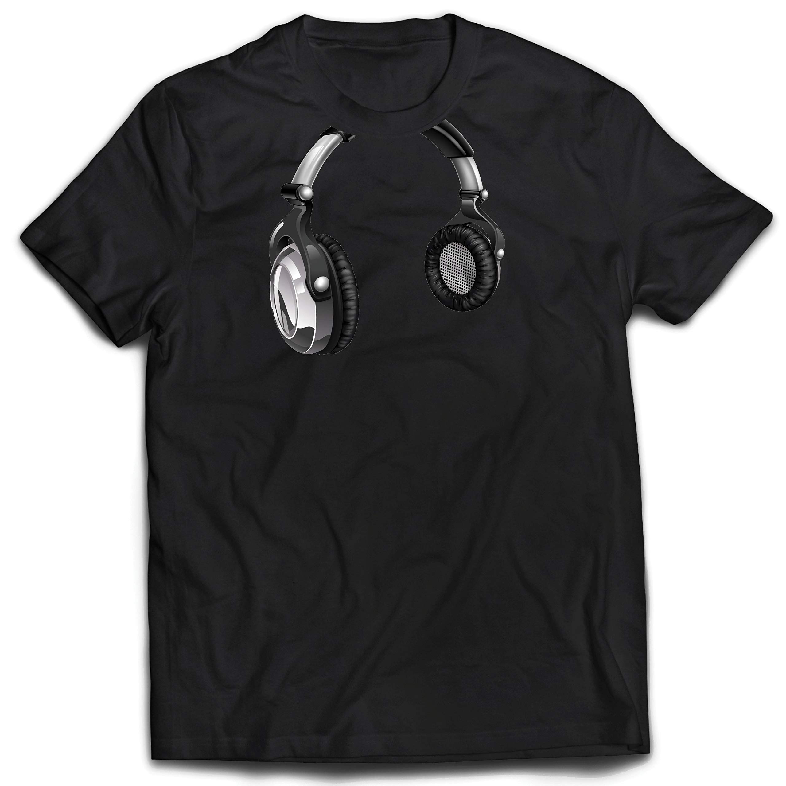 Lepni.me Men's Retro Music T-Shirt - Vintage Headphone & DJ Print Tee for Music Lovers | Perfect Gift for DJs, Musicians & Electronic Music Fans