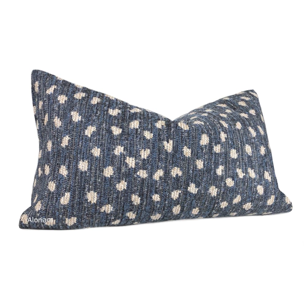 Riley Blue Oatmeal Dots Pillow Cover - Soft Decorative Throw Pillow Case (Fabric by the Yard Available) - Perfect for Living Room, Bedroom & Home Decor