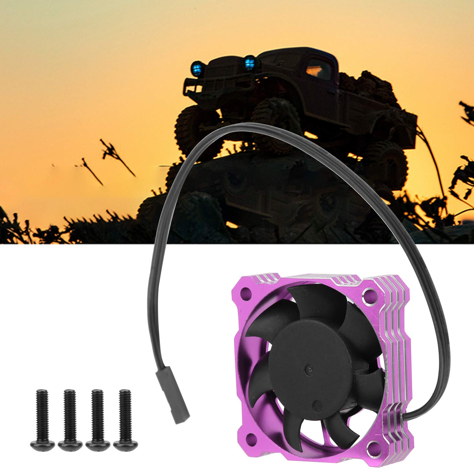 High Performance ESC Motor Cooling Fan for 1/10 1/8 1/12 RC Cars - Lightweight & Super Fast Cooling RC Engine Fan - Professional Grade Replacement Part for ESC Motors (Purple) - Perfect for Racing, Drifting & Off-Road RC Enthusiasts