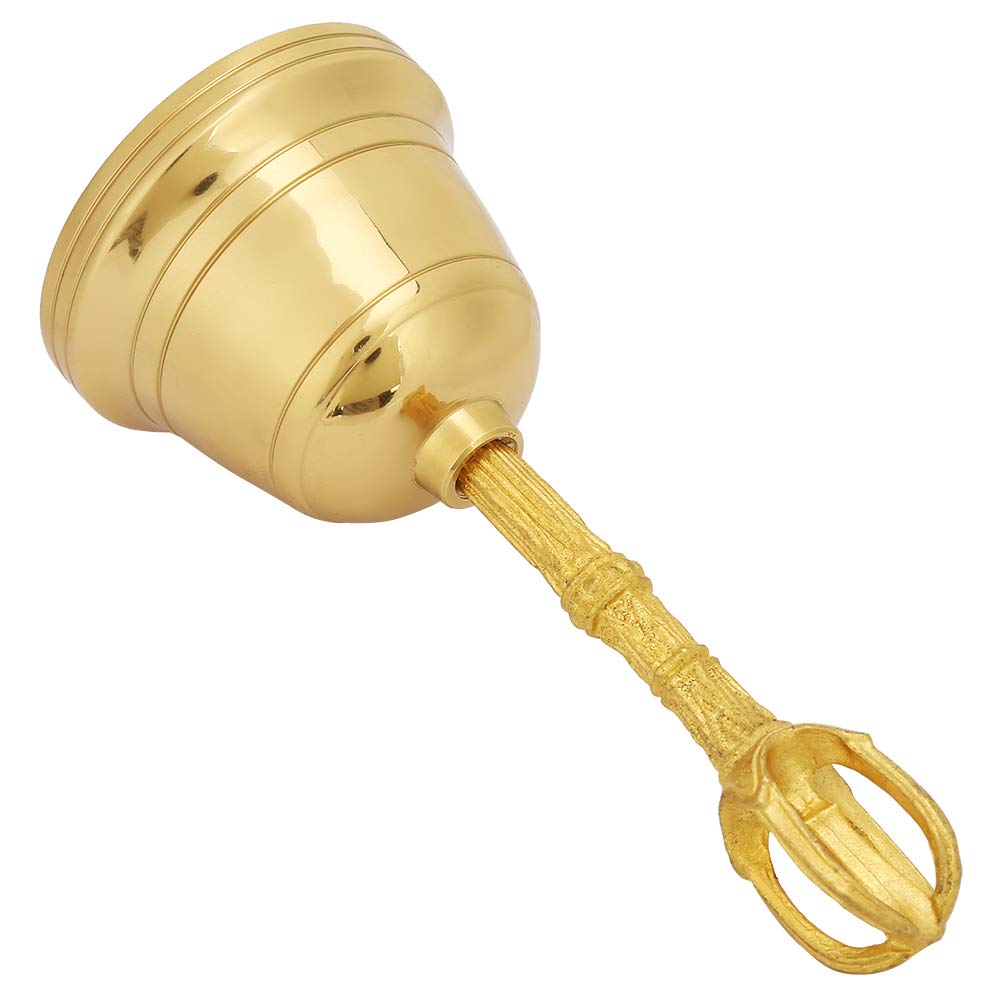 Shanrya Hand Bell - Clear & Peaceful Sound for Good Luck, Temple Decor, Home Meditation & Yoga Accessories