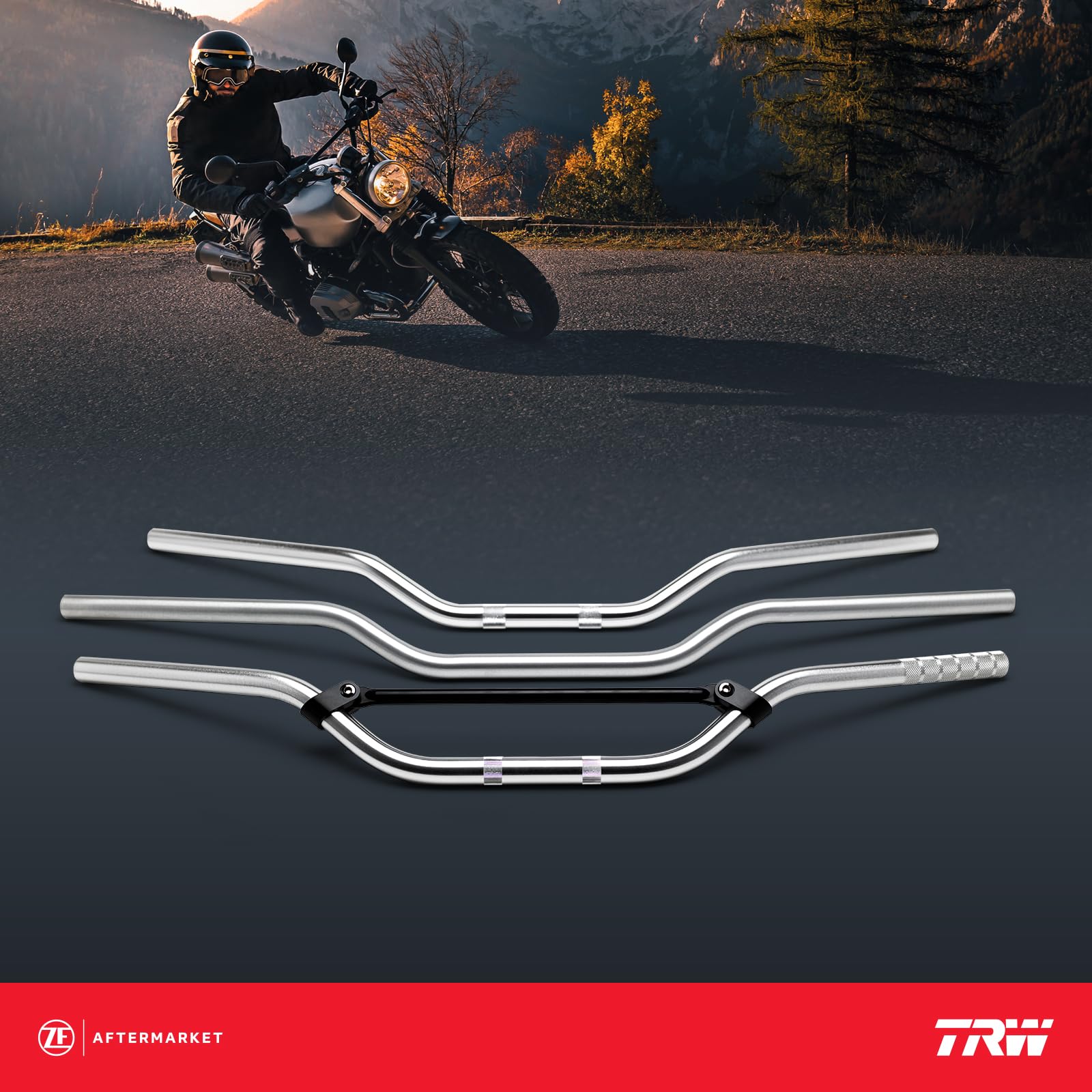 TRW MCL150C Motorcycle Handle Bars & Accessories - Durable Replacement Handlebars for Cruiser, Street & Touring Bikes - Perfect for Comfort & Control on Long Rides