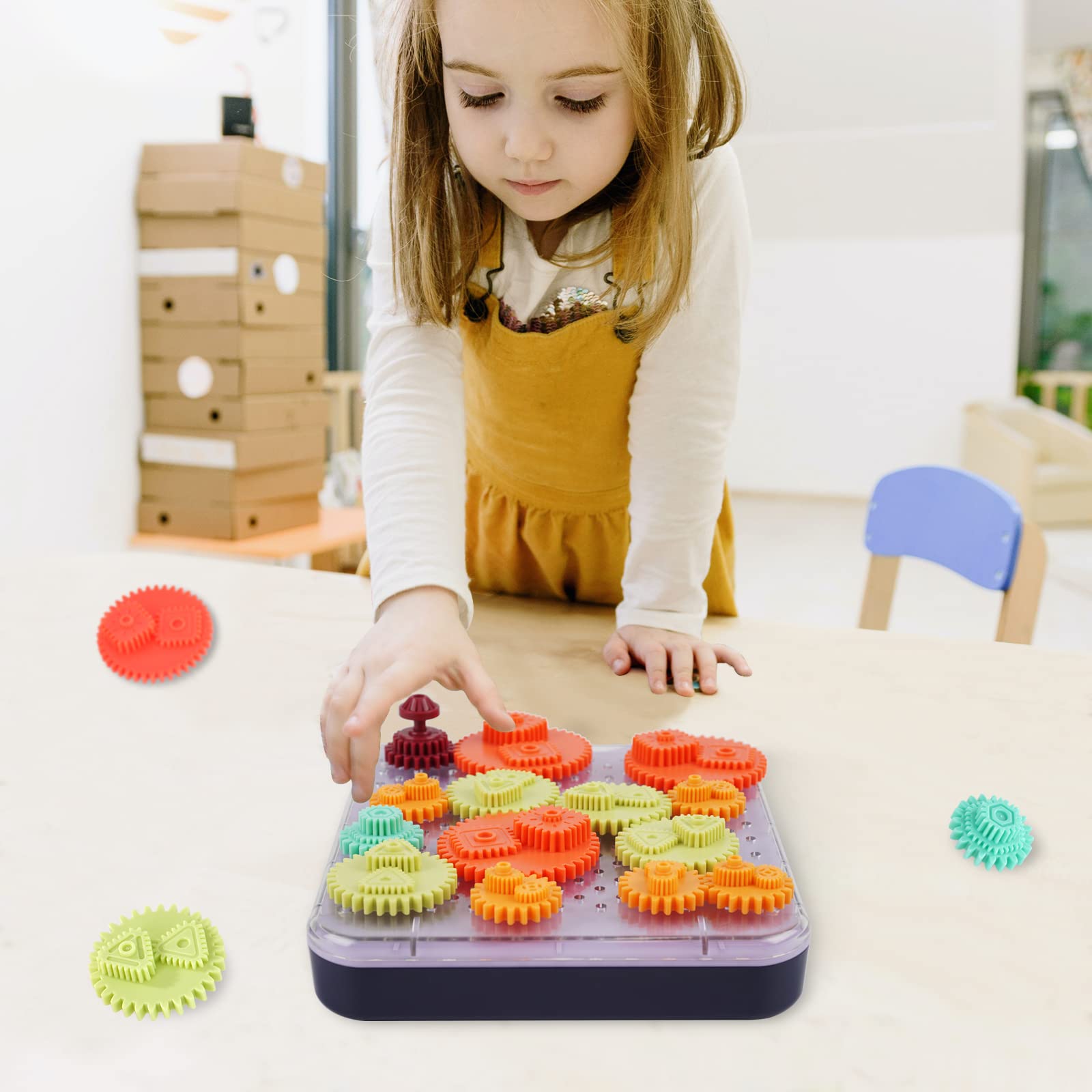 STEM Building Toys for Kids Ages 5-12 | Gears Construction Set for Toddlers & Children | Creative Learning, Critical Thinking & Montessori Educational Games | Perfect for Classroom, Homeschool & Playroom Activities
