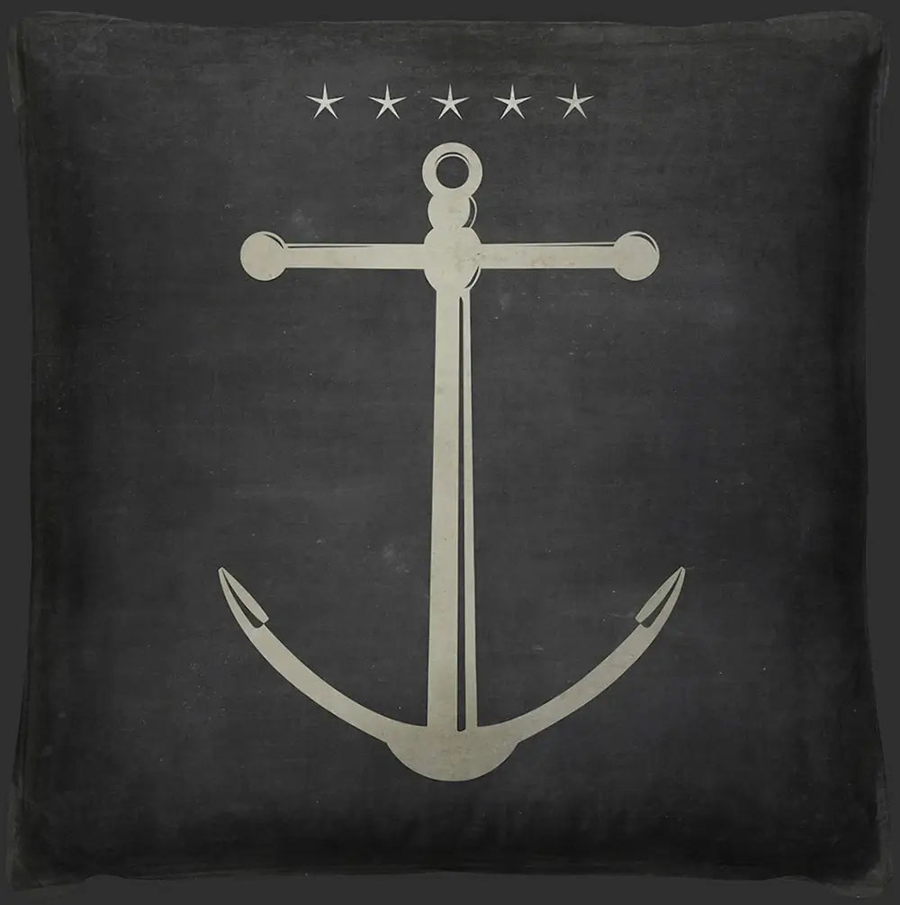 Anchor 4 Throw Pillow - Nautical Decorative Cushion for Sofa, Bed & Boat - Soft Cotton Pillow Cover for Home & Marine Decor