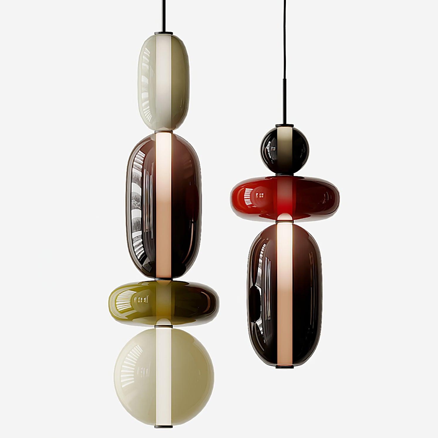 Stylish Candied Glass Combo Pendant Light - Modern Hanging Chandelier for Dining Room, Kitchen Island & Bedroom Decor