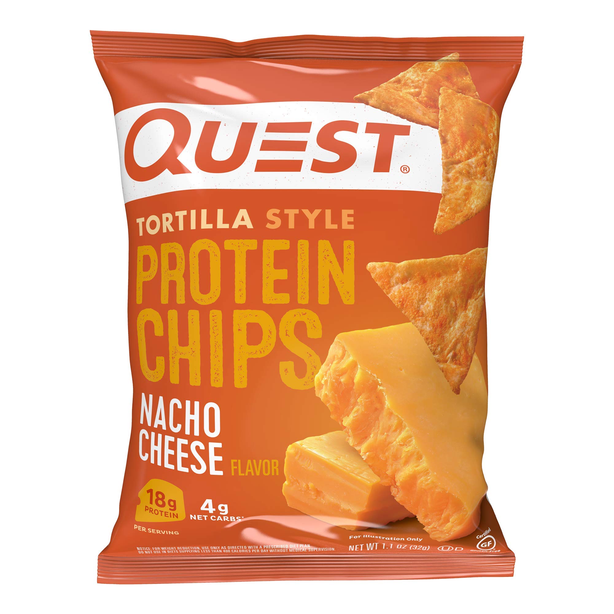 Quest Nutrition High Protein Low Carb BBQ & Nacho Cheese Protein Chips - 1.1oz (Pack of 12) - Keto Friendly Snacks for Weight Loss, Gym Recovery & Healthy On-The-Go Lifestyle