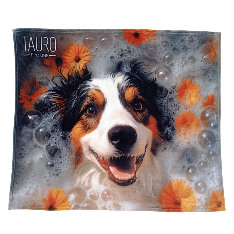 Tauro Pro Line Soft Blanket with Australian Shepherd Applique - Multicolor Cozy Throw for Home, Bed, Couch & Outdoor Use