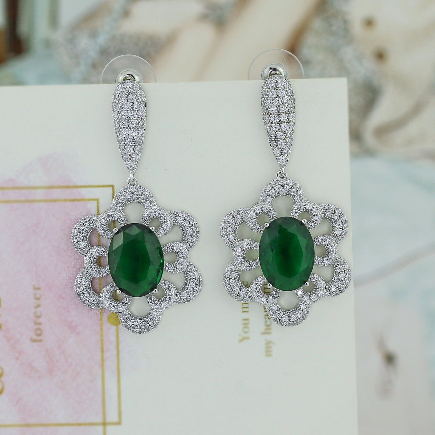 Elegant Cubic Zirconia CZ Drop Dangle Earrings for Women - CE10868 | Perfect for Weddings, Parties & Special Occasions