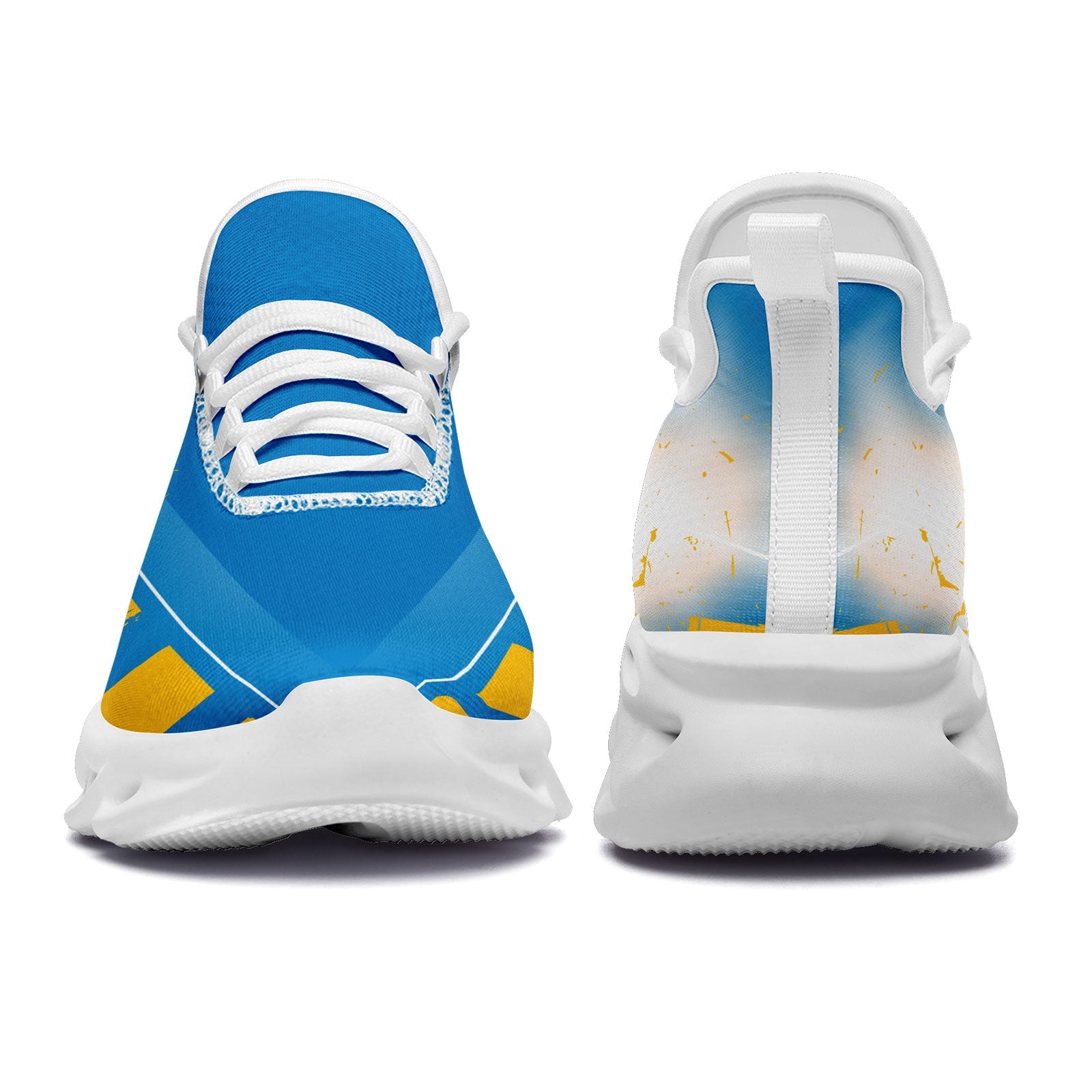 Custom Blue & Yellow Los Angeles Maxsoul Sneakers - Personalized Basketball Shoes FN003 D020260 for Men & Women - Perfect for Streetwear Fashion and Urban Lifestyle