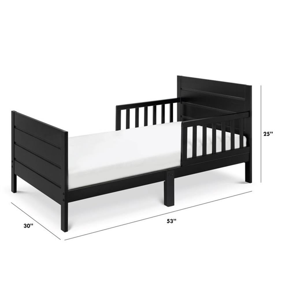 DaVinci Modena Toddler Bed in Ebony - Convertible Wooden Kids Bed for Nursery & Bedroom, Safe & Stylish Toddler Transition from Crib to Big Kid Bed