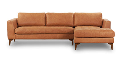 Modern Calle Right Facing Sectional Sofa - L-Shaped Corner Couch for Living Room, Family Room & Small Spaces | Comfortable Fabric Upholstery with Reversible Chaise