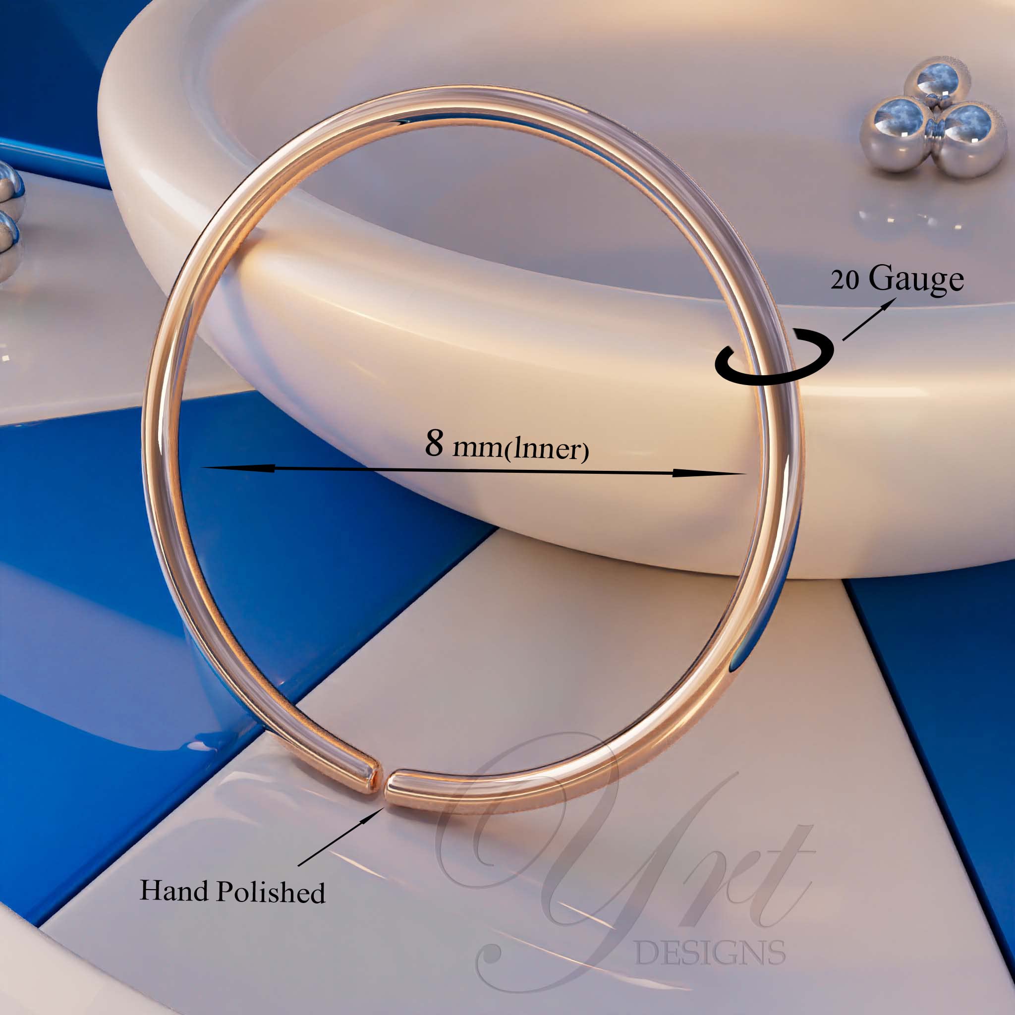 14K Rose Gold Tiny Nose Ring - 24 Gauge 8mm Snug Hoop for Thin Nose Piercings | Perfect for Everyday Wear, Special Occasions & Minimalist Jewelry Lovers