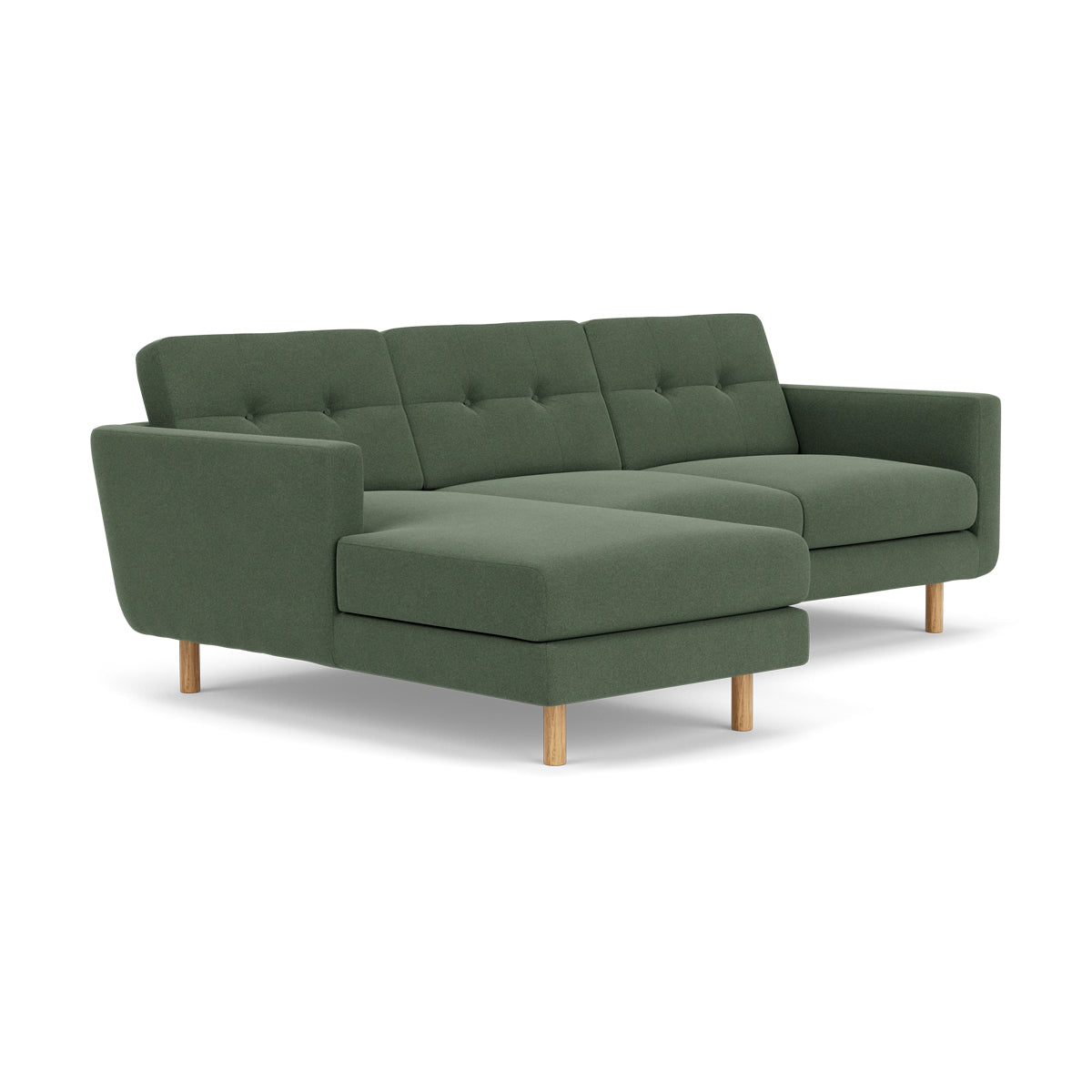Conrad Fabric Left Chaise Sofa - Modern L-Shaped Sectional Couch with Reversible Chaise Lounge for Living Room, Apartment & Home Theater Comfortable Seating