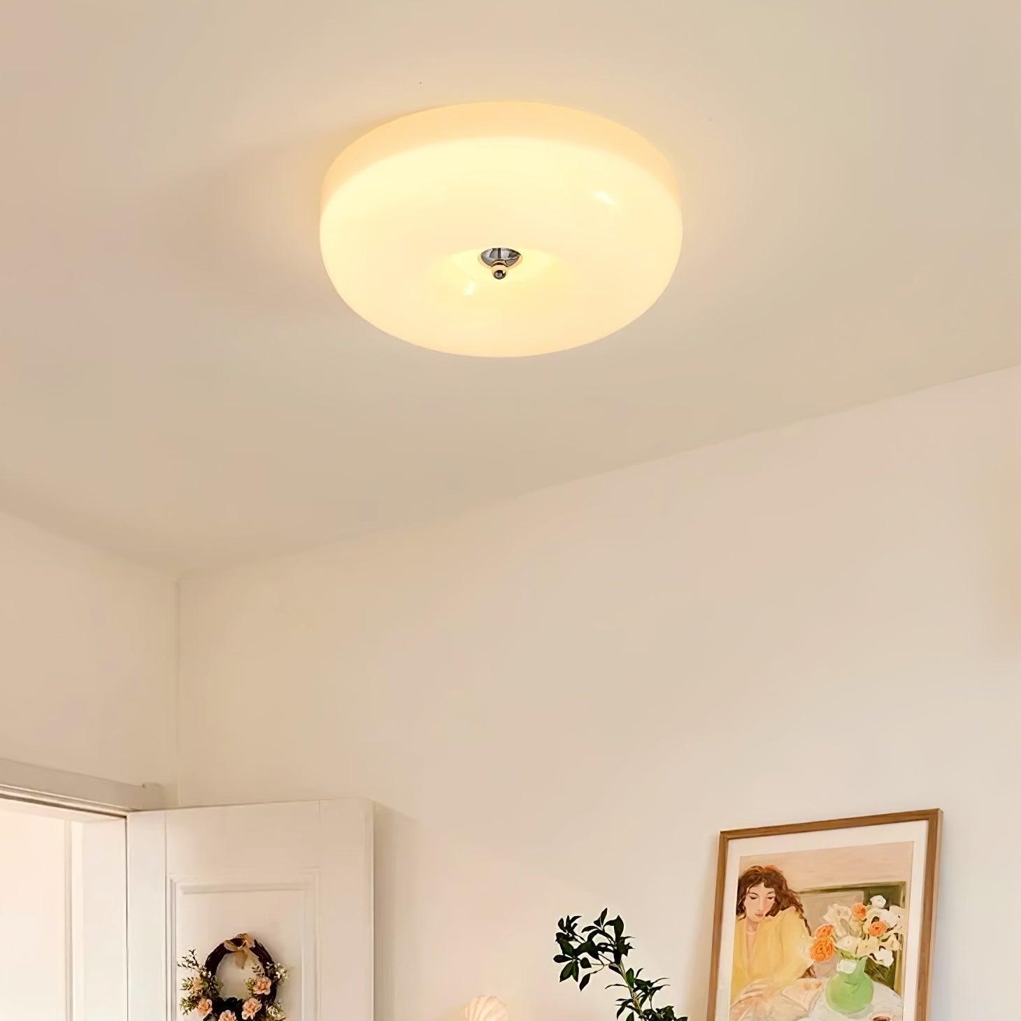 Cream Pudding Ceiling Light Fixture - Modern Soft Glow Bedroom Lighting for Cozy Home Decor & Relaxing Ambiance