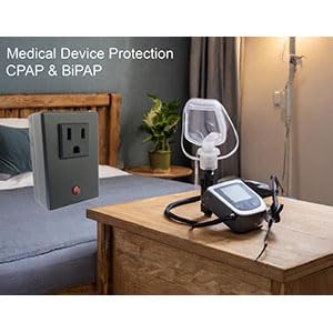 120V Surge Protector Outlet - Safeguard CPAP, Oxygen Machines, Home Electronics & RV Appliances from Power Surges, Lightning & EMP - Ideal for Medical Equipment, Marine Use & Emergency Preparedness