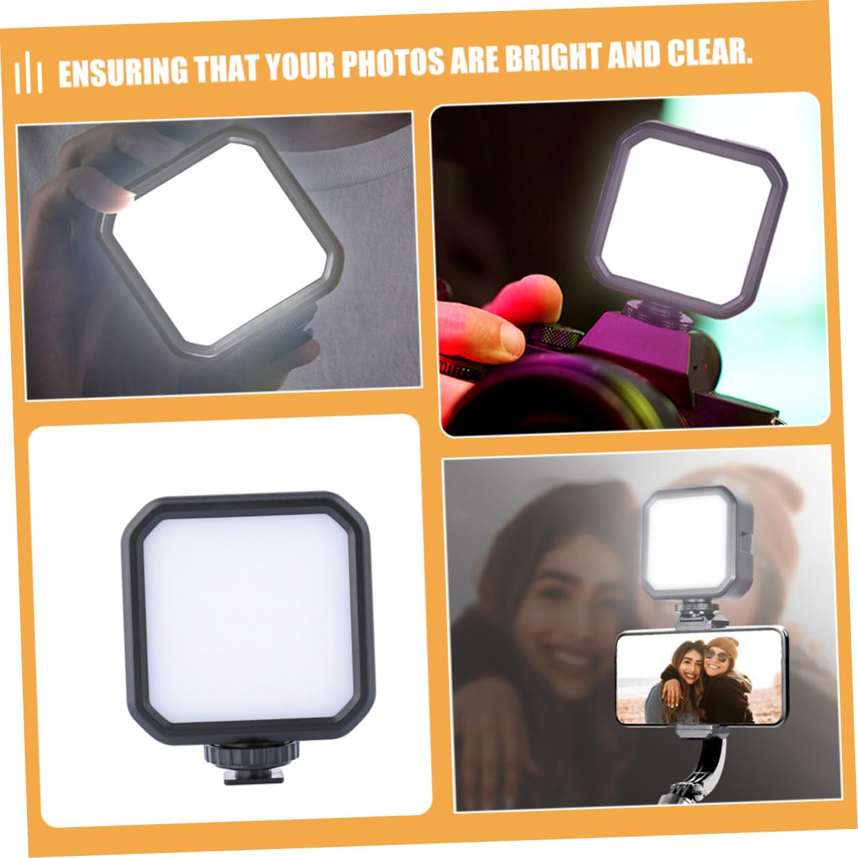 Jojofuny LED Selfie Light for Phone, Camping Light & Makeup Light - Portable USB Rechargeable Light for Computer, Laptop, Mobile Phone (Perfect for Selfies, Video Calls, Camping & Night Reading)