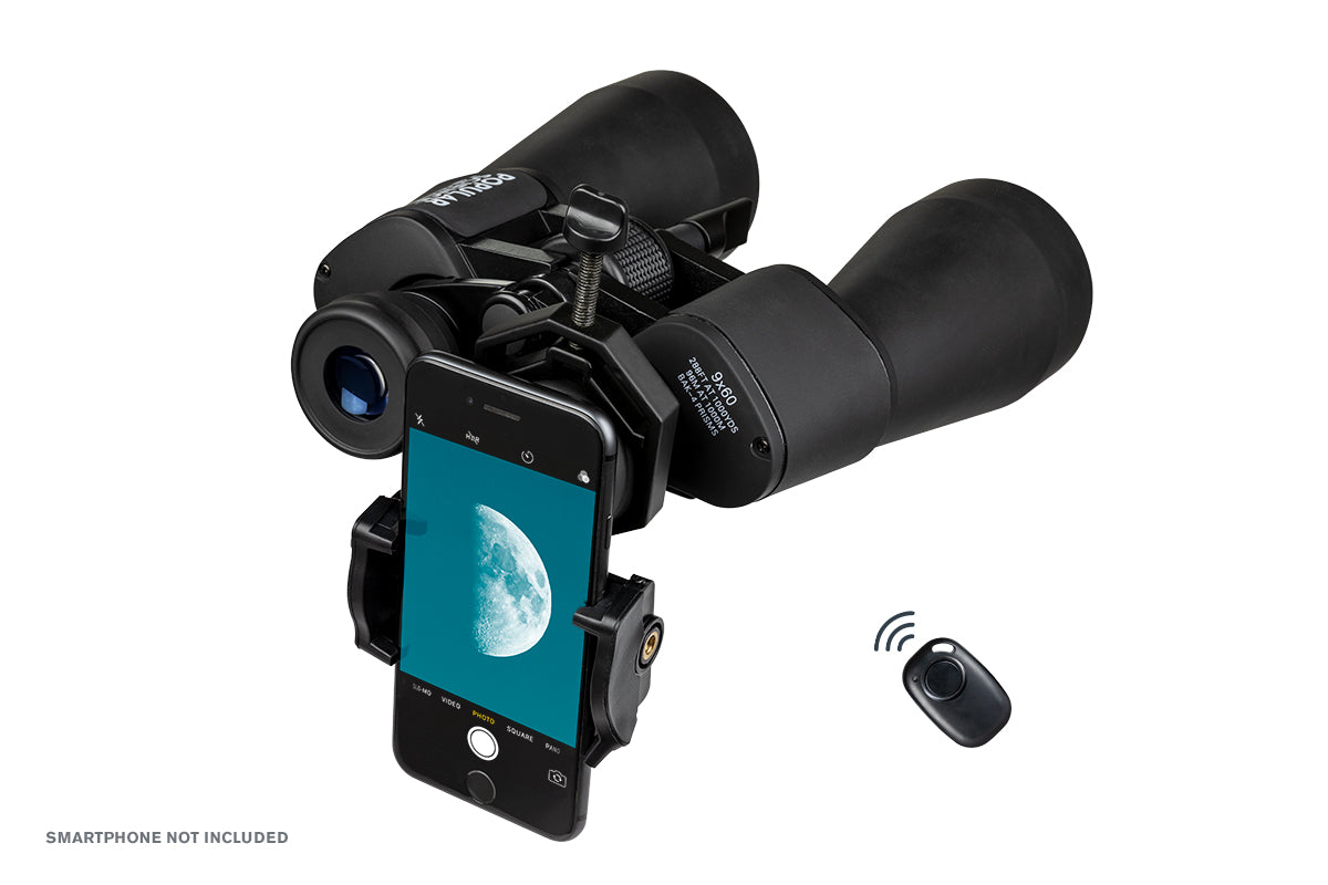 Celestron SkyMaster 9x60mm Porro Binoculars with Smartphone Adapter & Bluetooth Remote - High Power Astronomy Binoculars for Stargazing, Bird Watching, and Outdoor Adventures