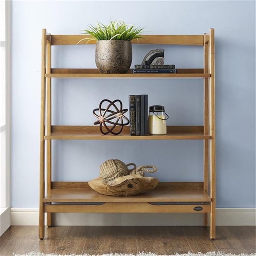 Allora 3-Tier Ladder Shelf Bookcase in Acorn Finish - Perfect for Living Room, Bedroom, or Office Storage & Display