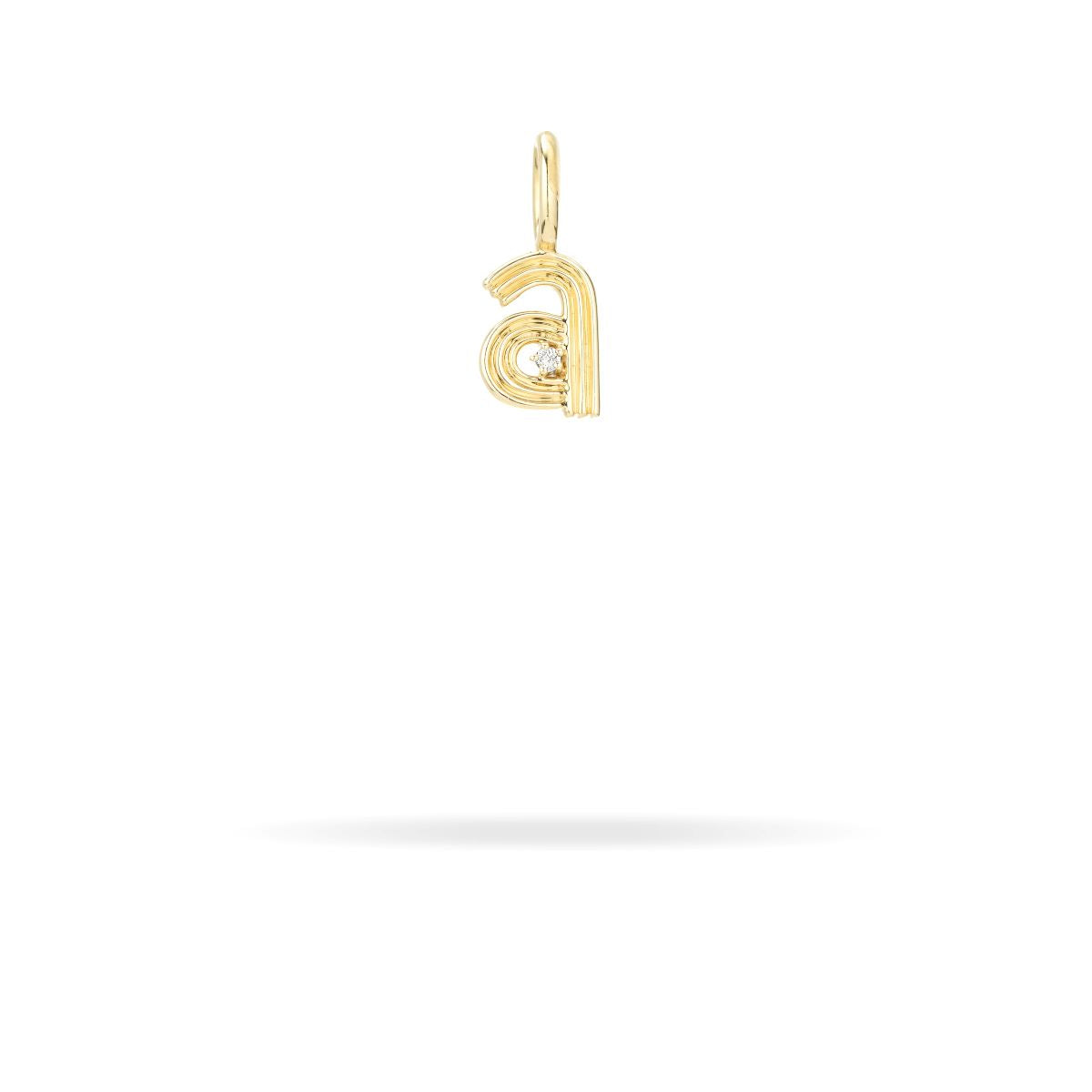 Groovy Diamond Initial Mini Charm - Personalized Initial Necklace for Women, Dainty Letter Pendant Jewelry - Perfect for Gifts, Birthdays, Anniversaries & Everyday Wear