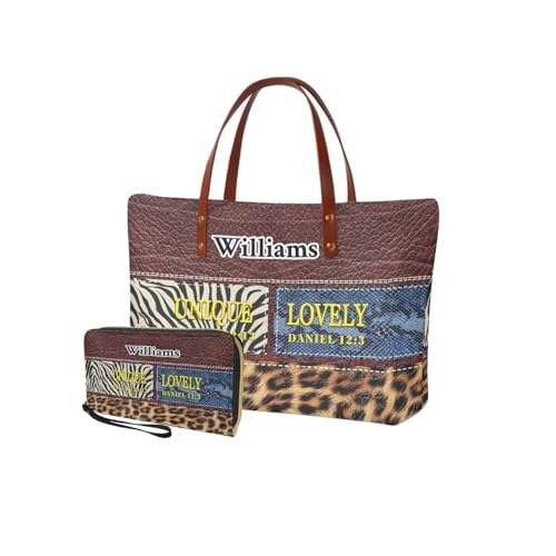 Brown-leopard Print Color Block (Custom Name)