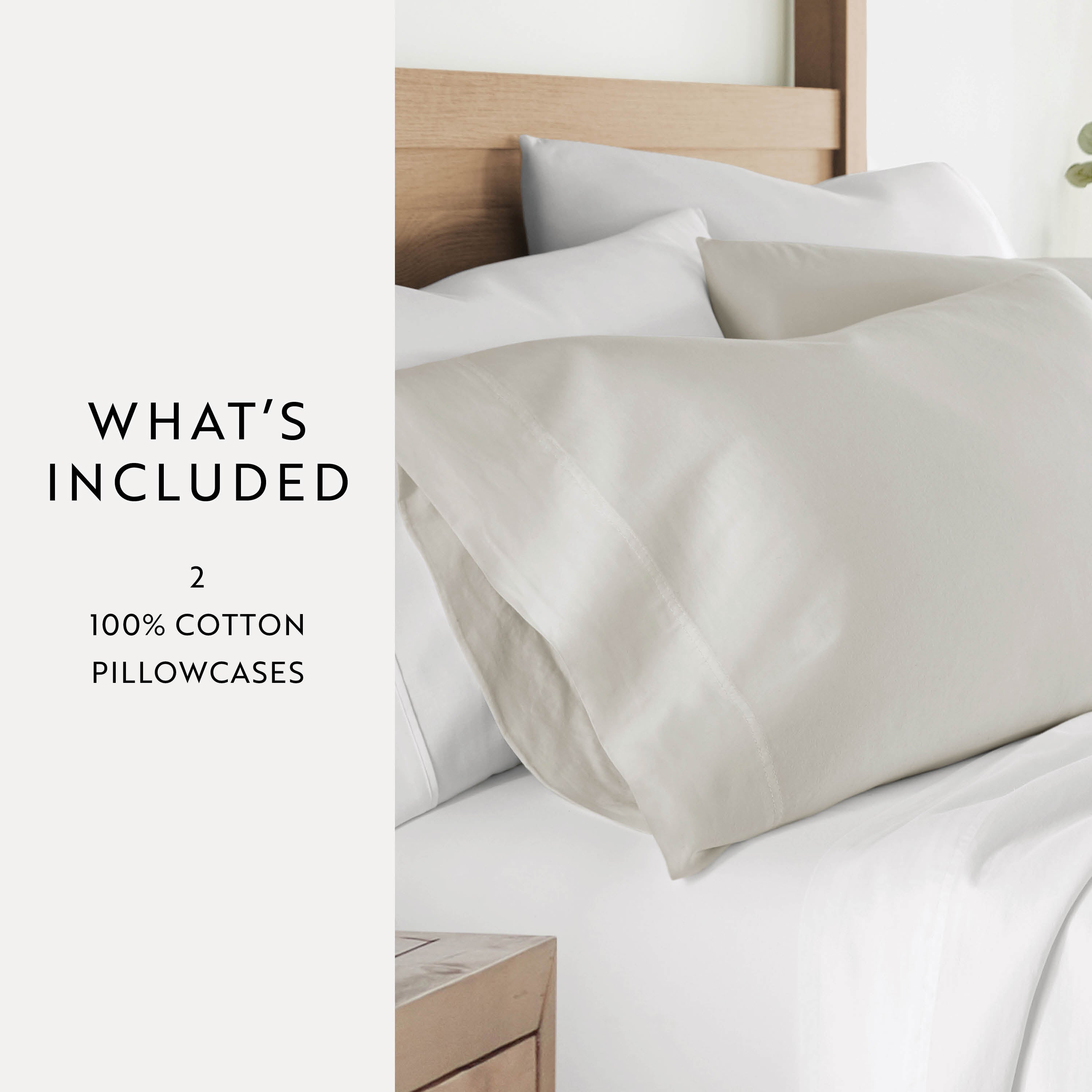 Premium 100% Long Staple Cotton Pillowcase Set (2 Pack) - Soft & Breathable Bedding for Ultimate Comfort - Perfect for Home, Hotel, and Travel Use