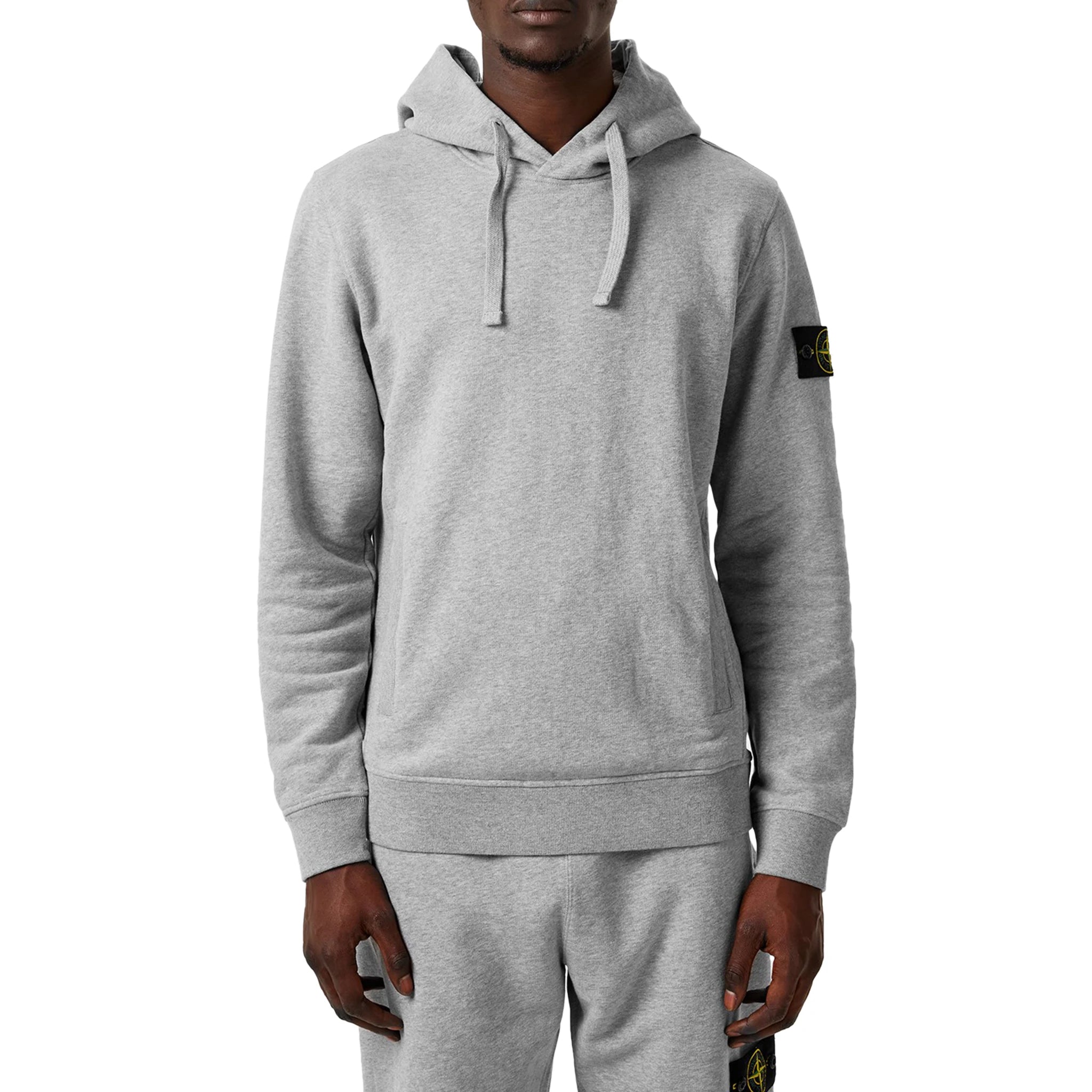 Stone Island Grey Logo Hoodie for Men - Stylish & Comfortable Pullover for Casual Wear, Street Fashion & Outdoor Activities