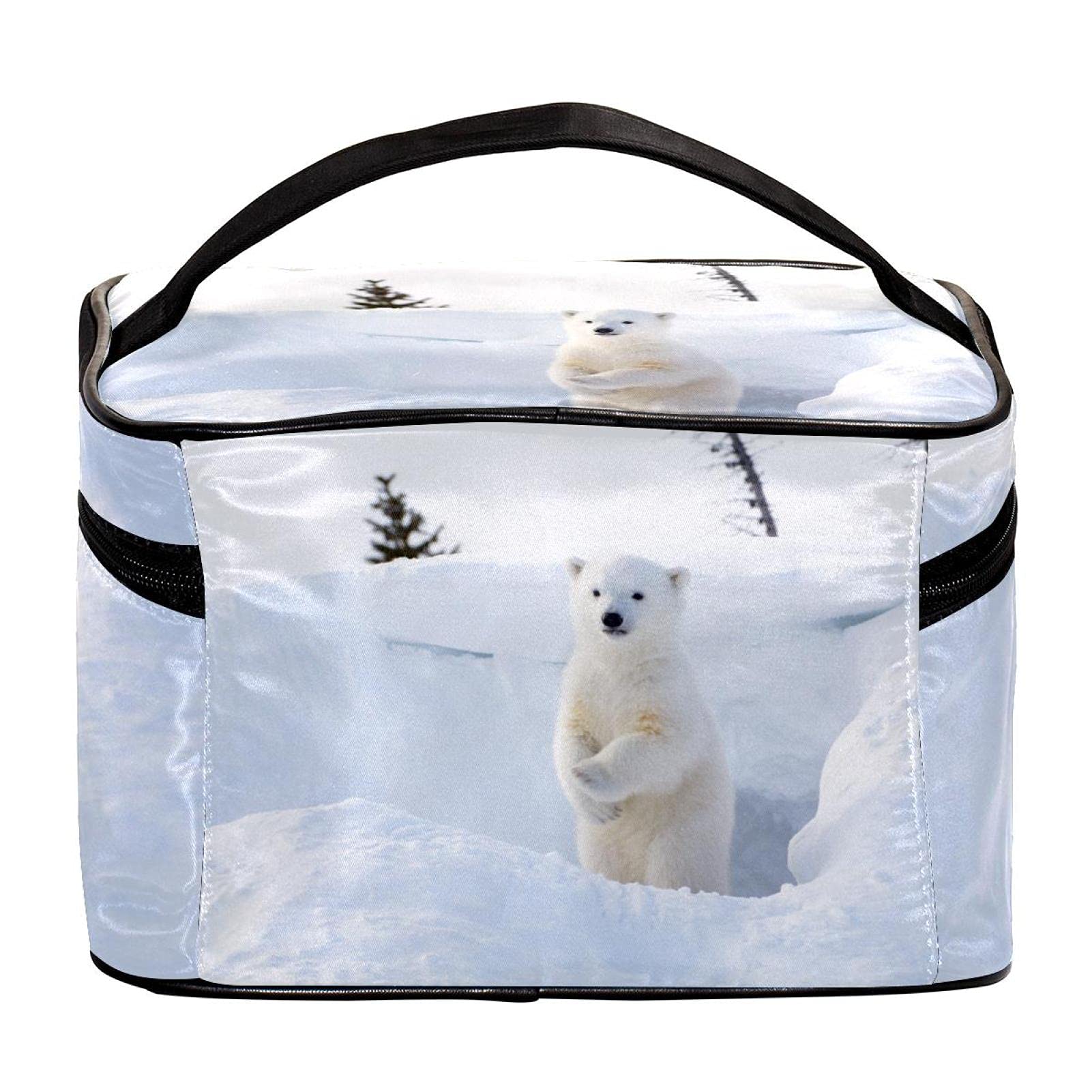 Polar Bear Baby on Snow Travel Makeup Bag - Large Cosmetic Organizer with Zipper for Women & Girls | Perfect for Travel, Gym & Daily Essentials Storage