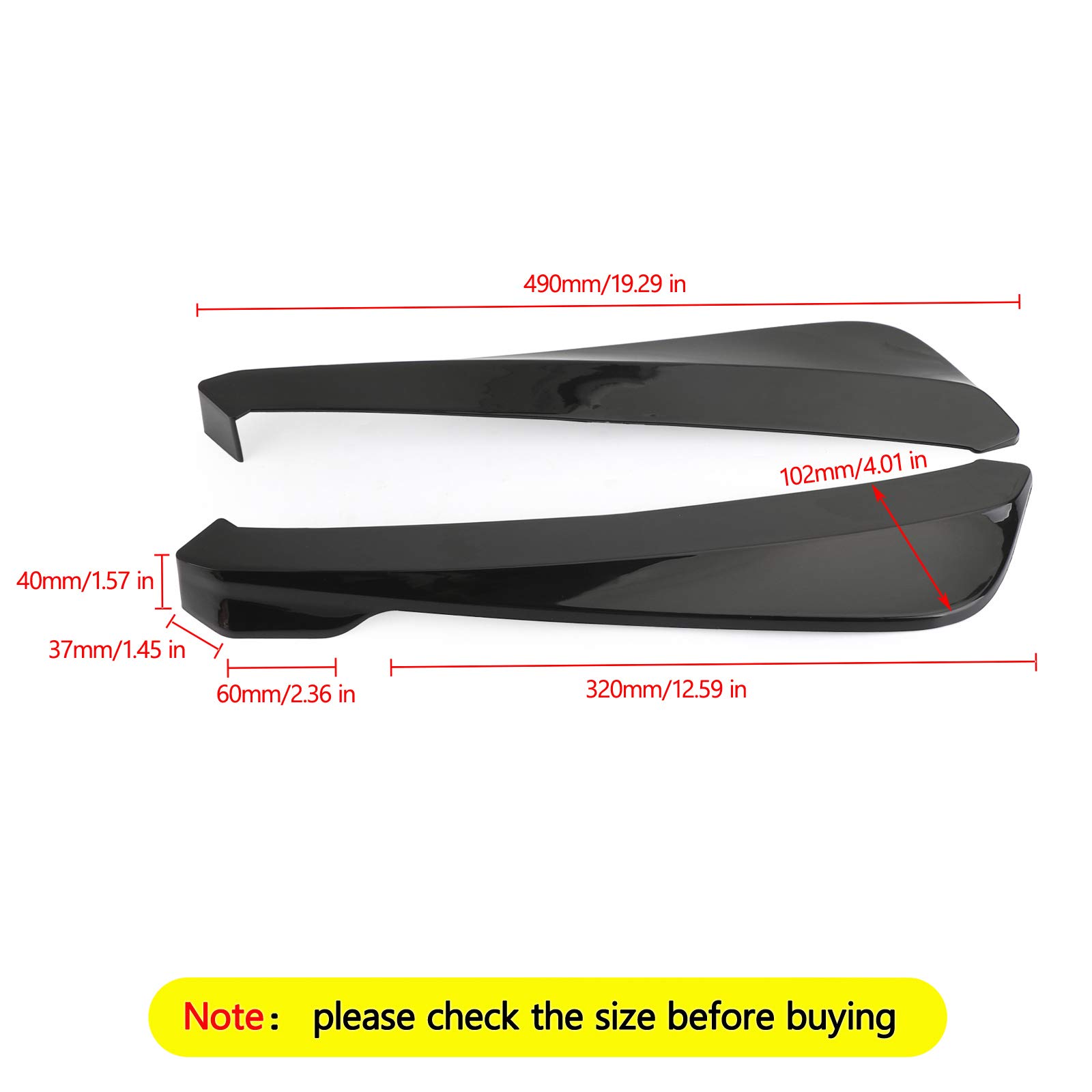 Artudatech 19-Inch Gloss Black Rear Bumper Spoiler Lip - Universal Car Diffuser Valance for Enhanced Aerodynamics & Style | Perfect for Sedans, Coupes & Sports Cars