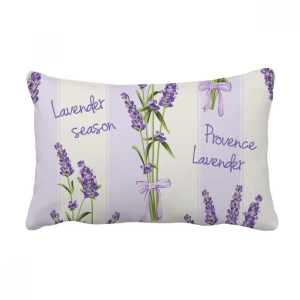 Lavender Botanical Art Throw Pillow Cover - 18x18 Inch Decorative Lumbar Cushion Insert for Sofa, Bed, Chair - Home Decor, Living Room, Bedroom Accent