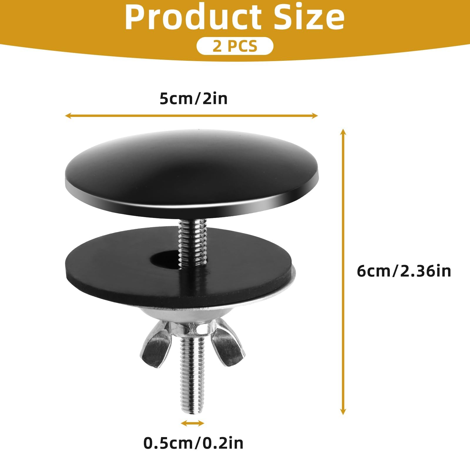 2 Inch Black Metal Sink Hole Cover - Stainless Steel Faucet Plug for Leak Prevention | Kitchen Counter Space Saver
